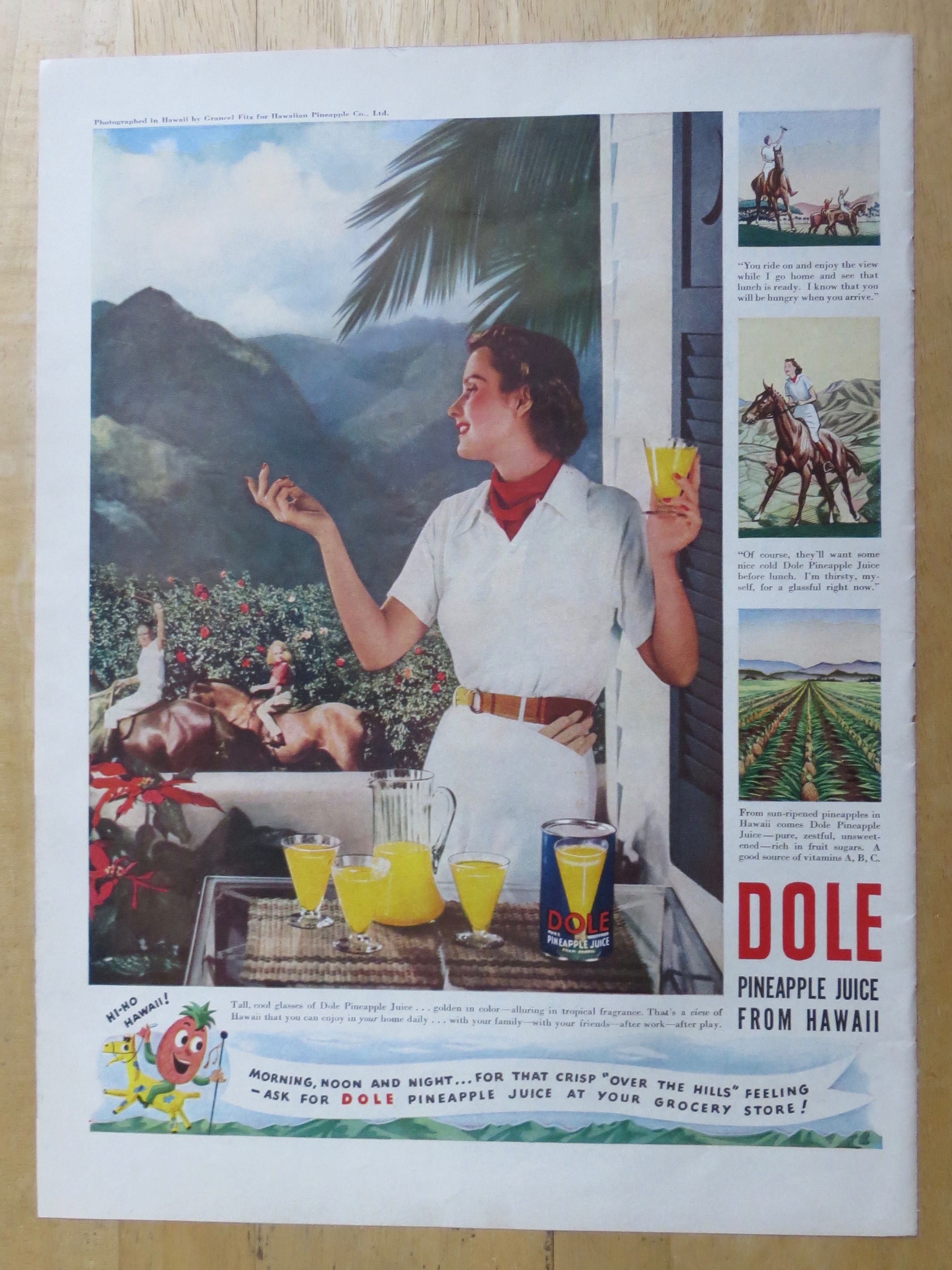 1939 Dole Pineapple Juice with Woman on Balcony