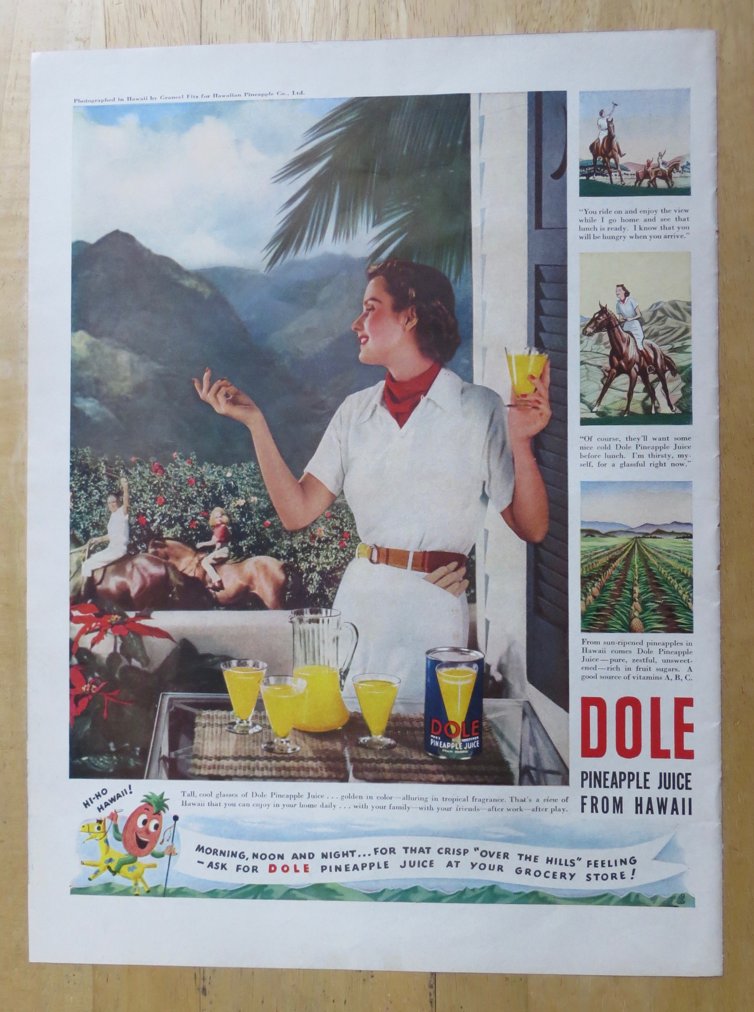 1939 Dole Pineapple Juice with Woman on Balcony