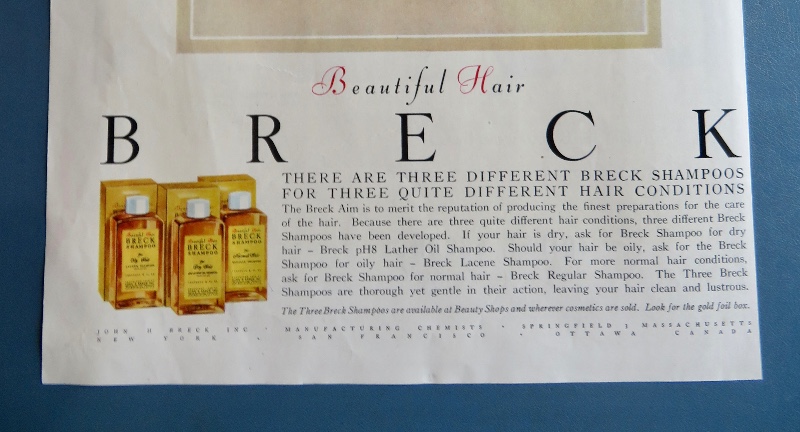 1951 Breck Shampoo with Lovely Dark Haired Breck Woman