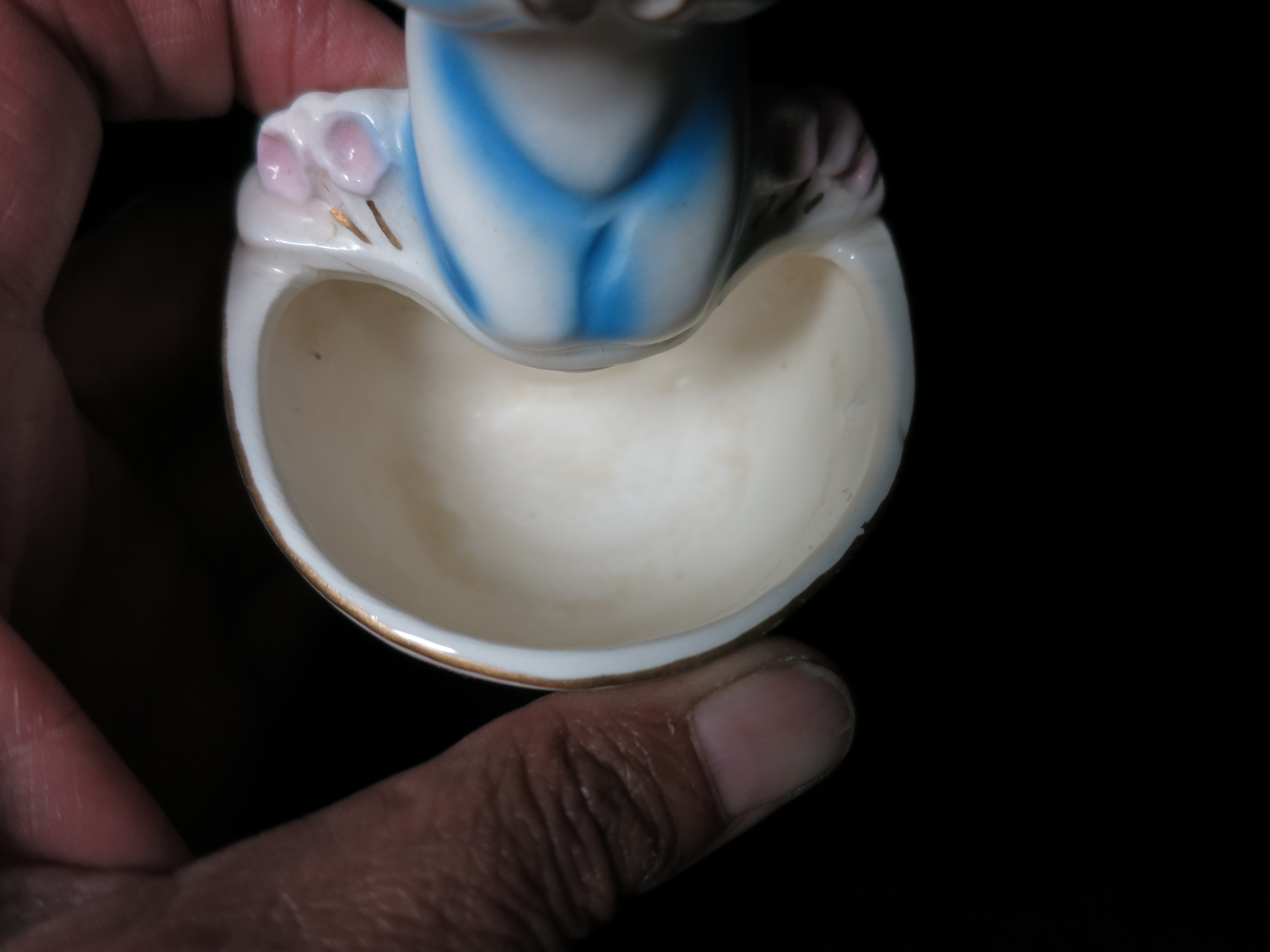 Boy Angel Holy Water Font Sanmyro Japan Porcelain