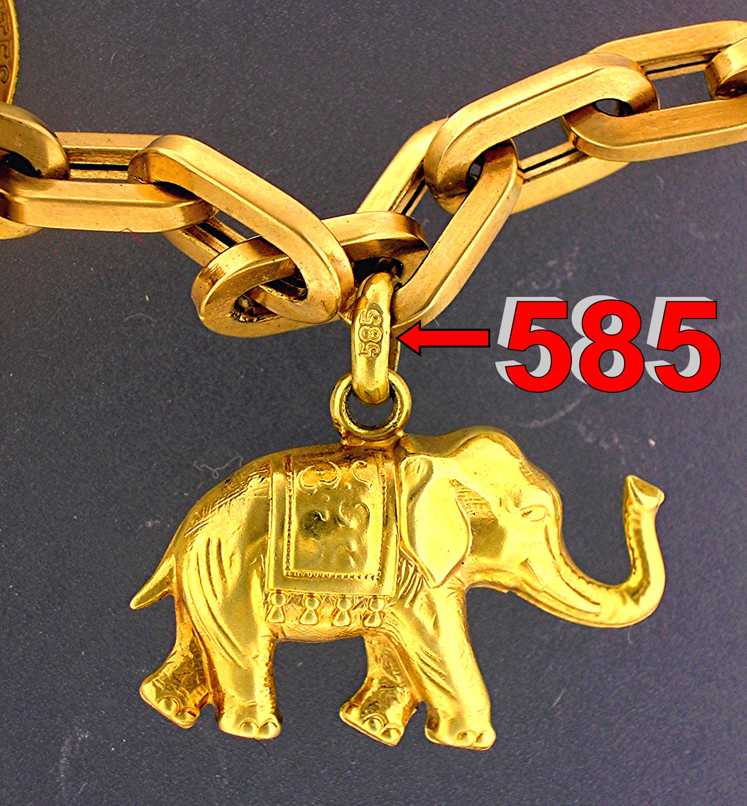 Bracelet  14K Gold 9 CHARM 22.1 grams