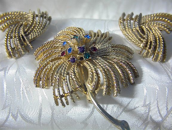 Rhinestone Brooch  Earrings SARAH COVENTRY