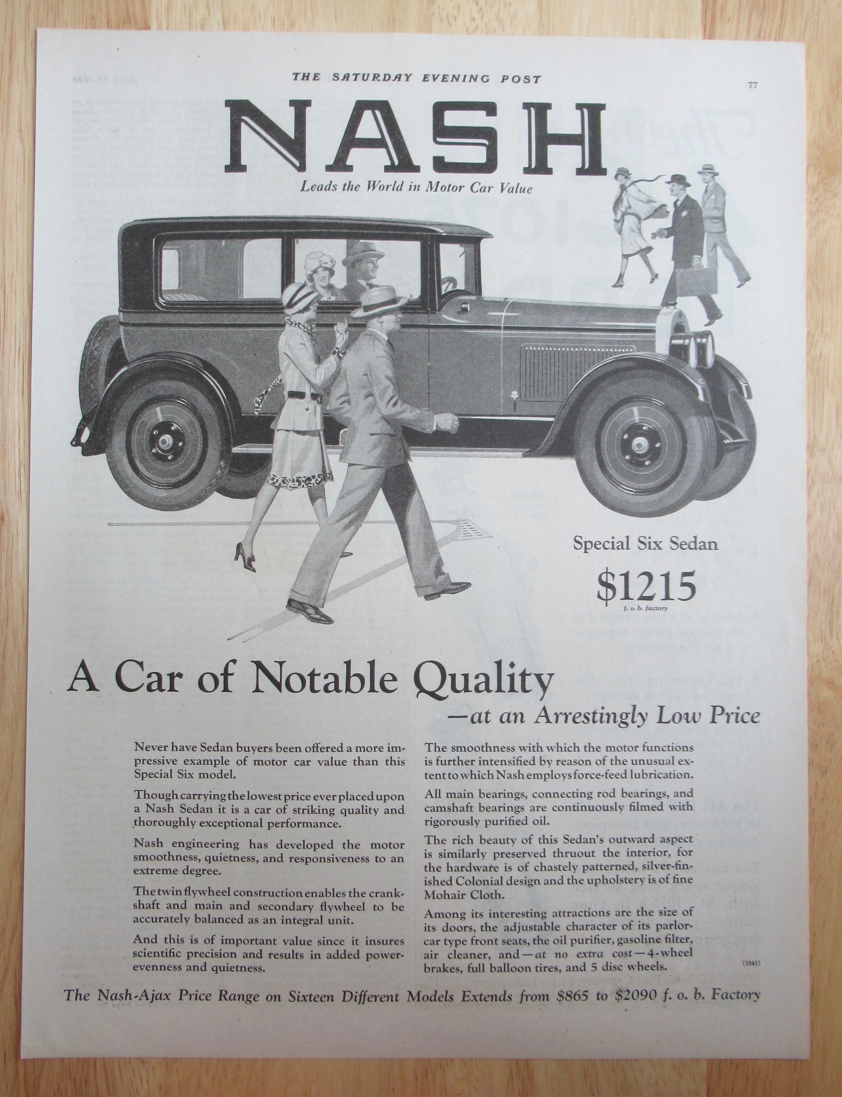 1926 Nash Automobiles with the Special Six Sedan