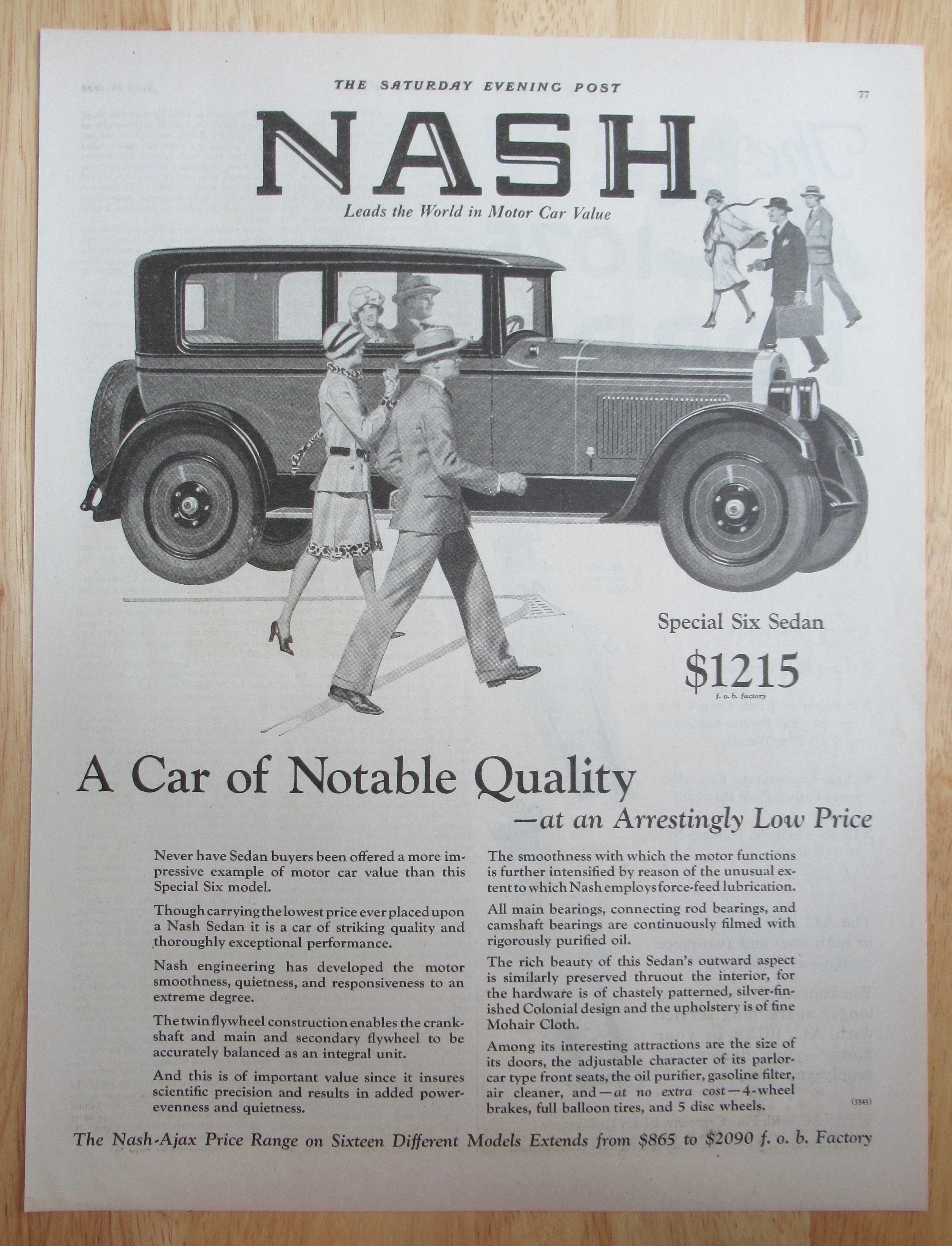 1926 Nash Automobiles with the Special Six Sedan