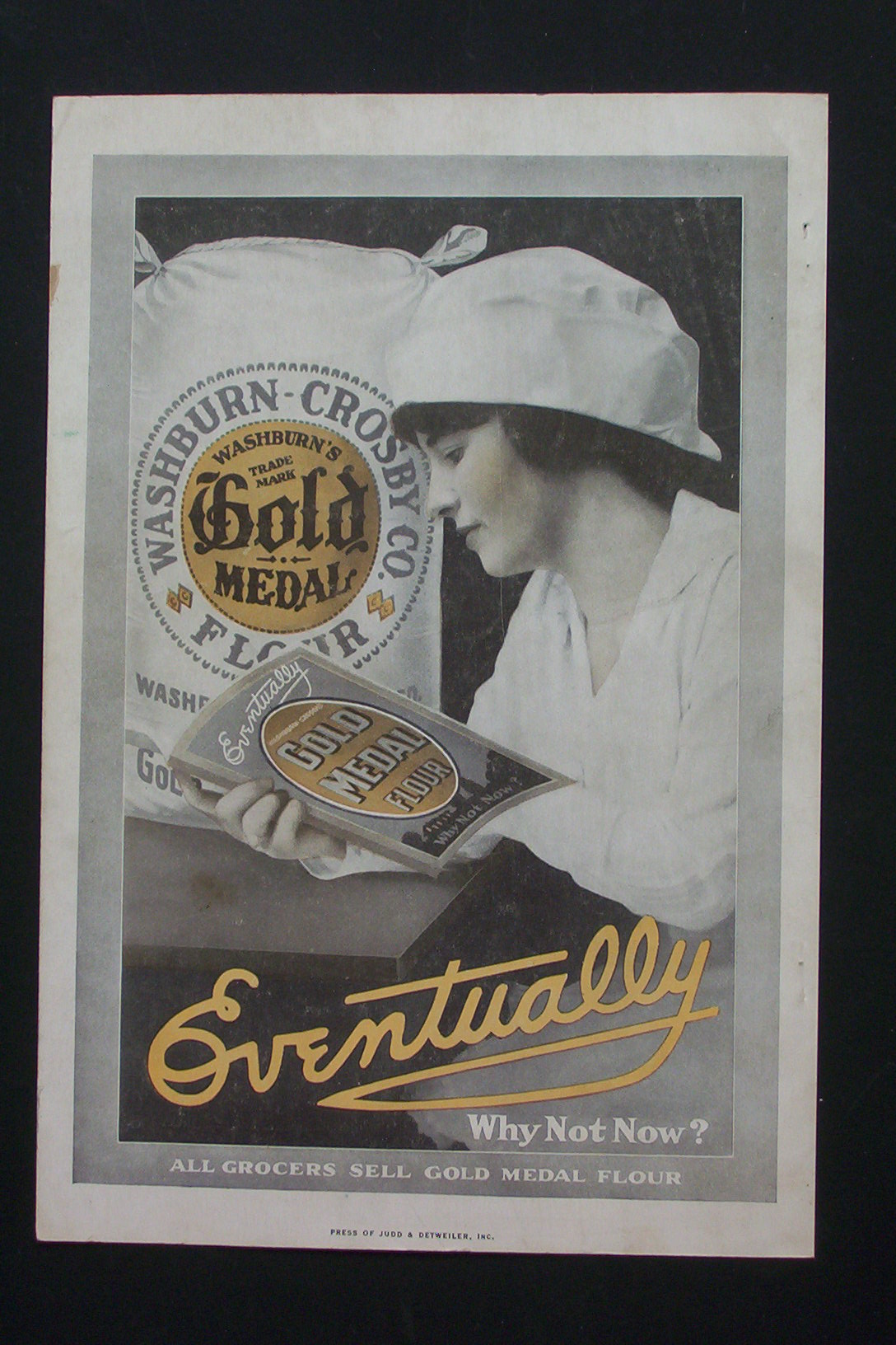 1916 Gold Medal Flour with Woman Looking at Book