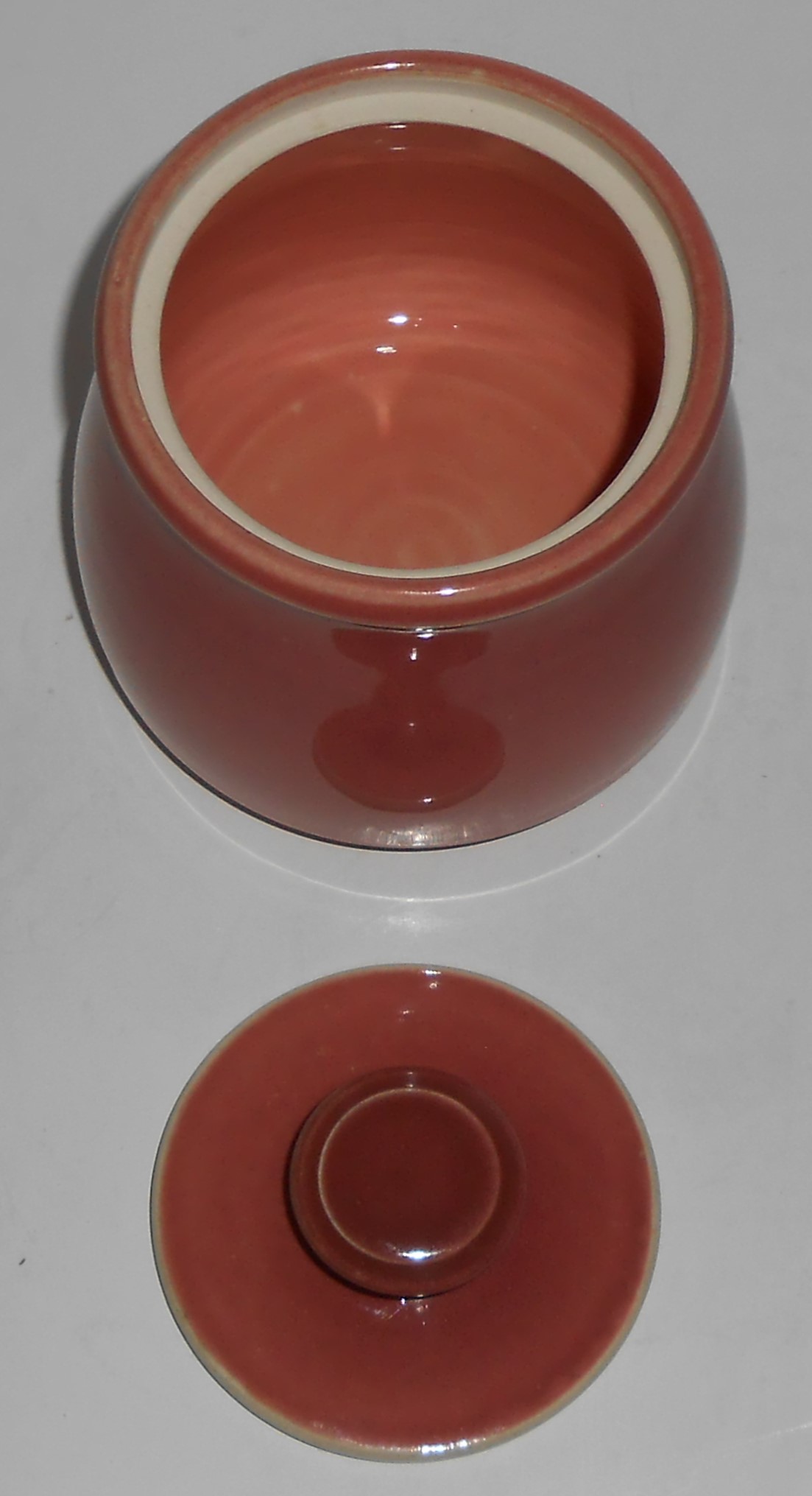 Carson Studio Pottery Floral Decorated Sugar Bowl w/Lid