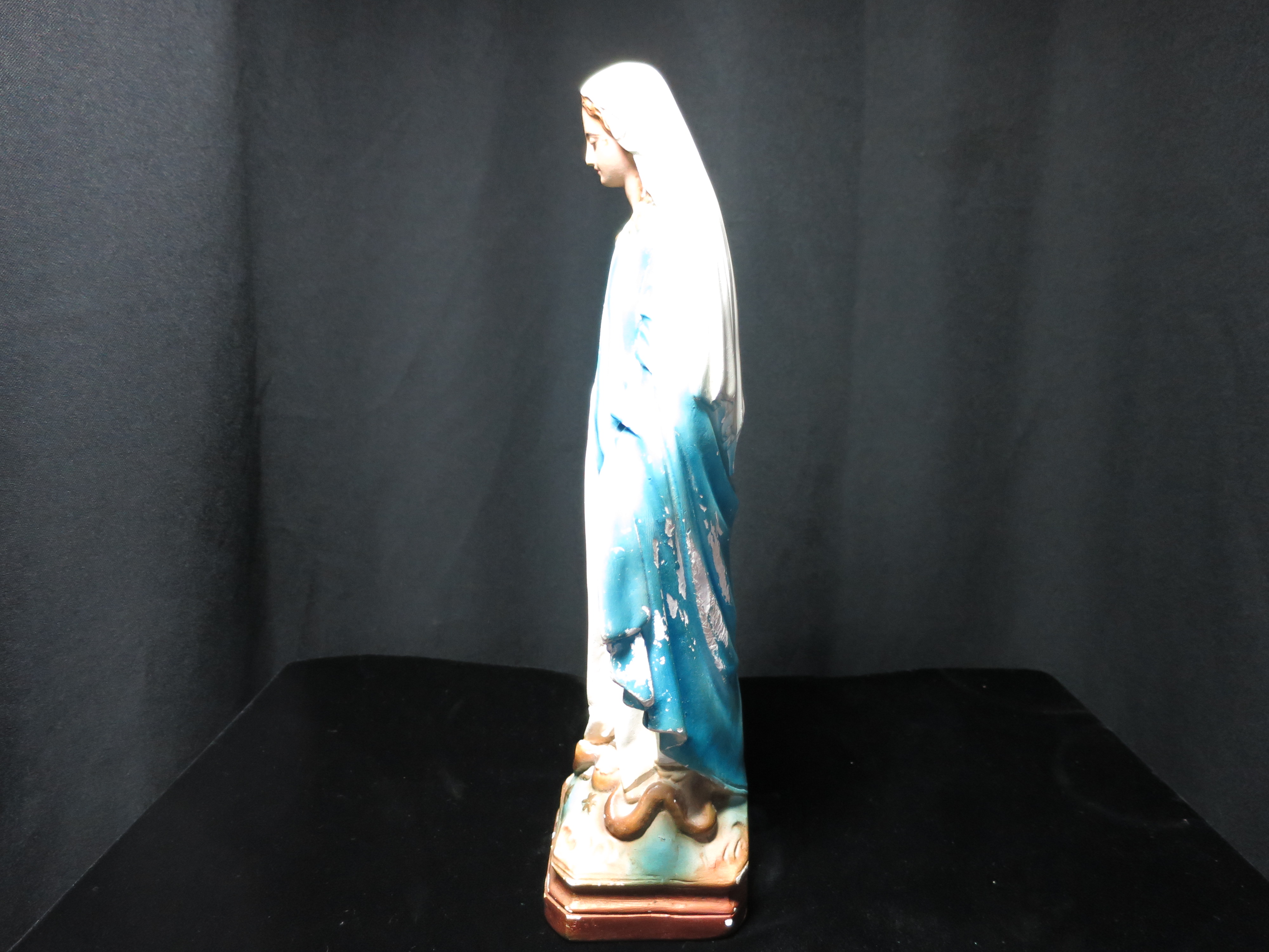 Blessed Virgin Mary Our Lady of Grace Chalkware Statue