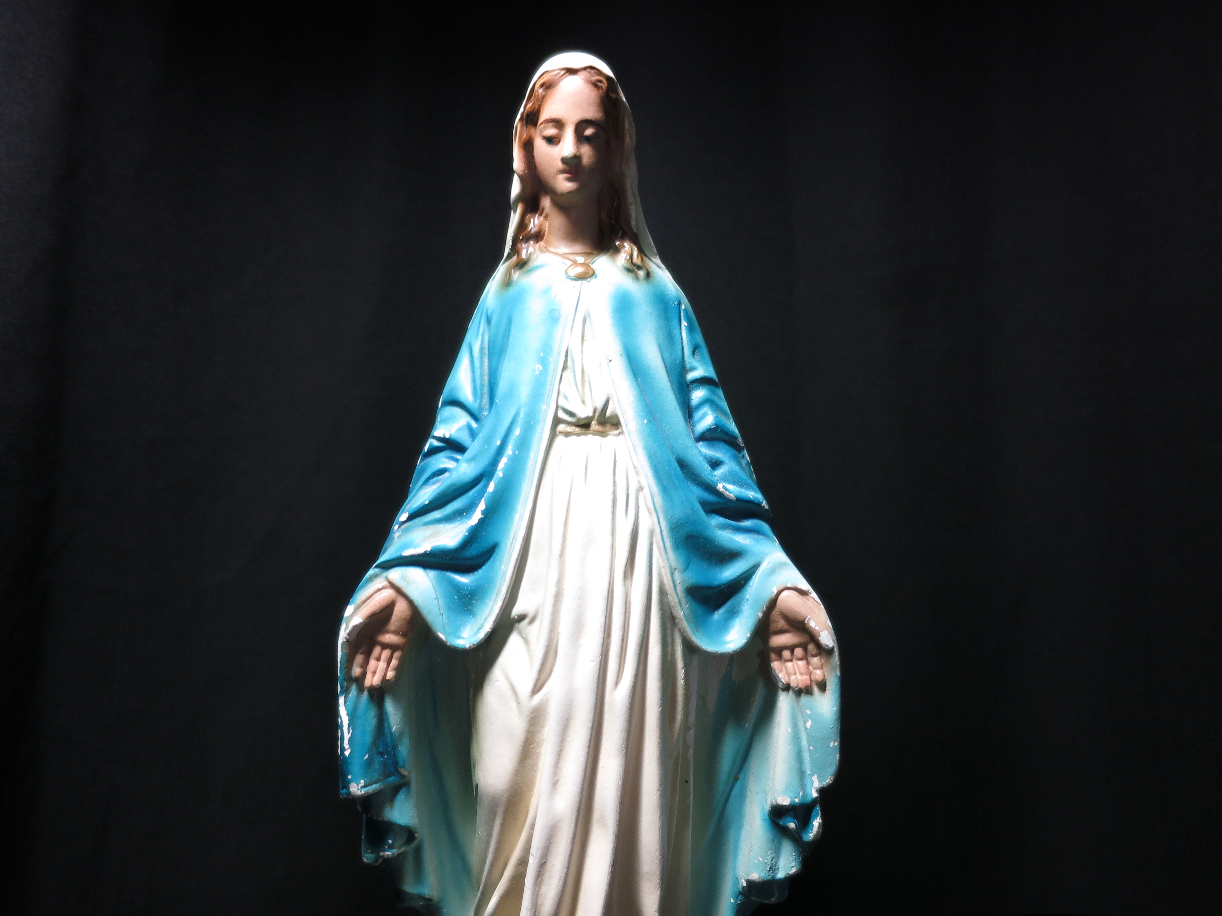 Blessed Virgin Mary Our Lady of Grace Chalkware Statue