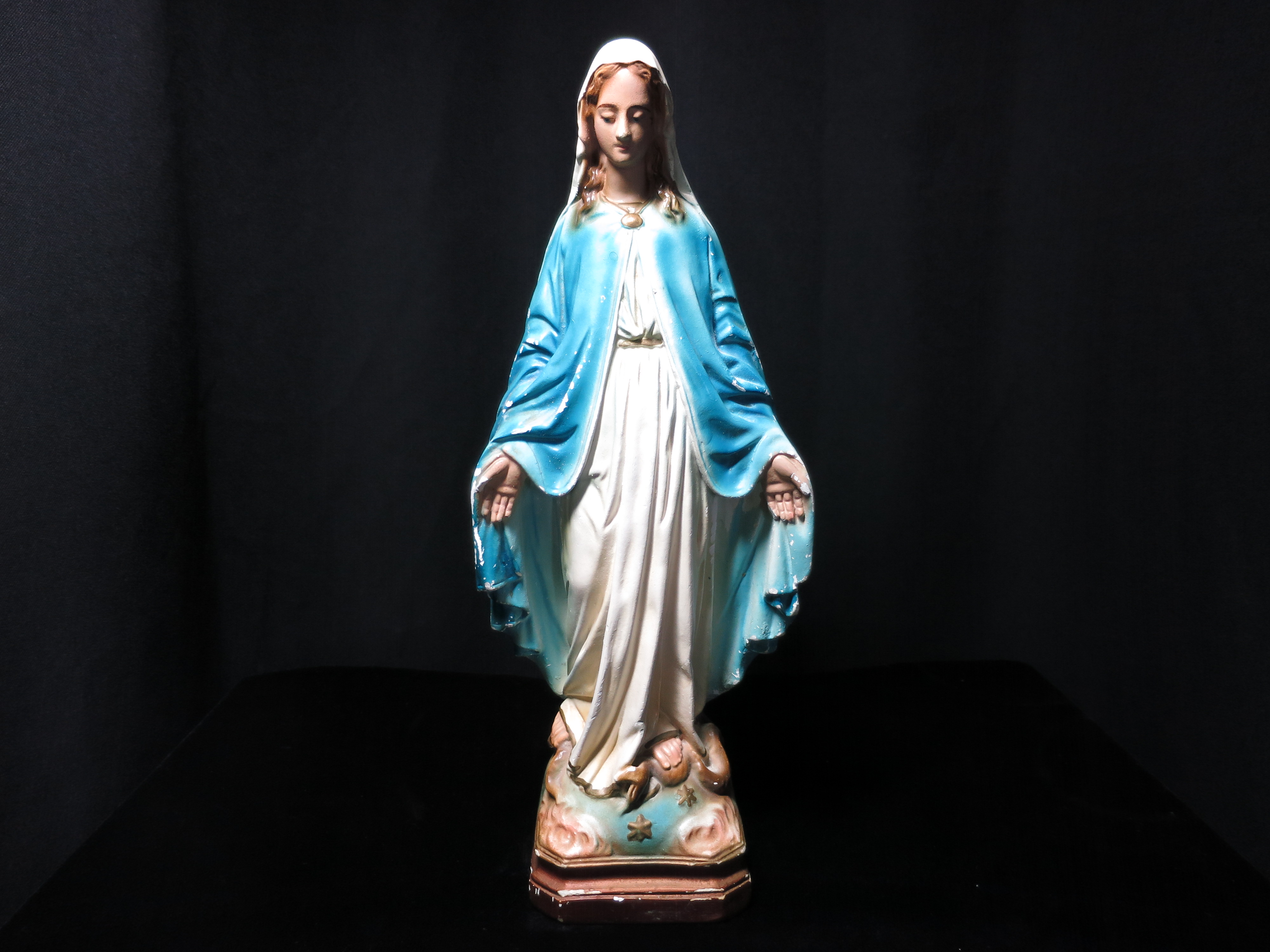 Blessed Virgin Mary Our Lady of Grace Chalkware Statue