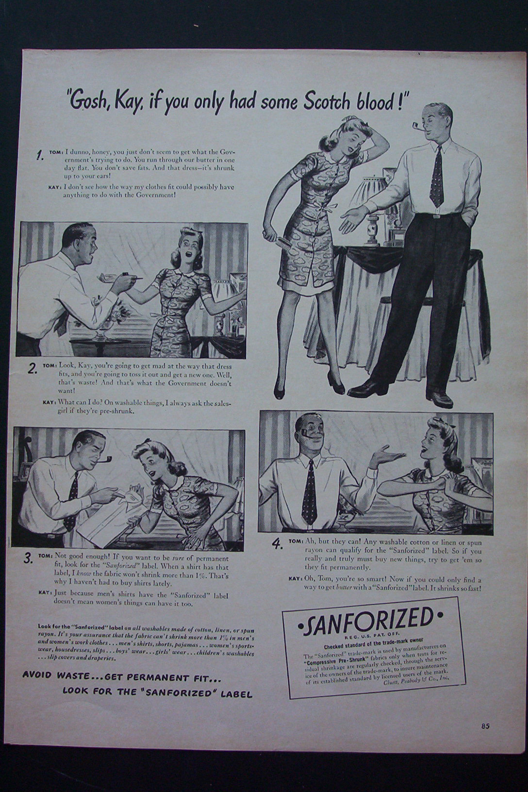 1943 Sanforized with Man & Woman Talking