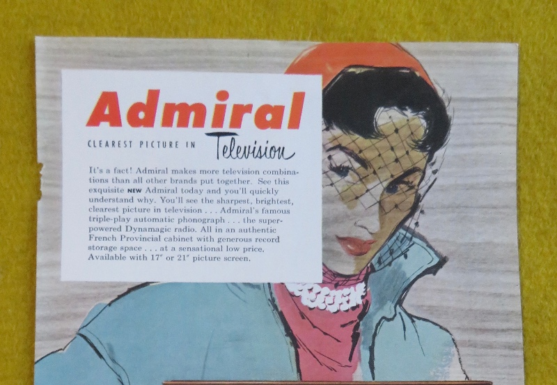 1951 Admiral Television With Lovely Woman