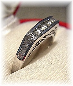 Silvertone Antique Look Ring With CZs . . . . . . . . .