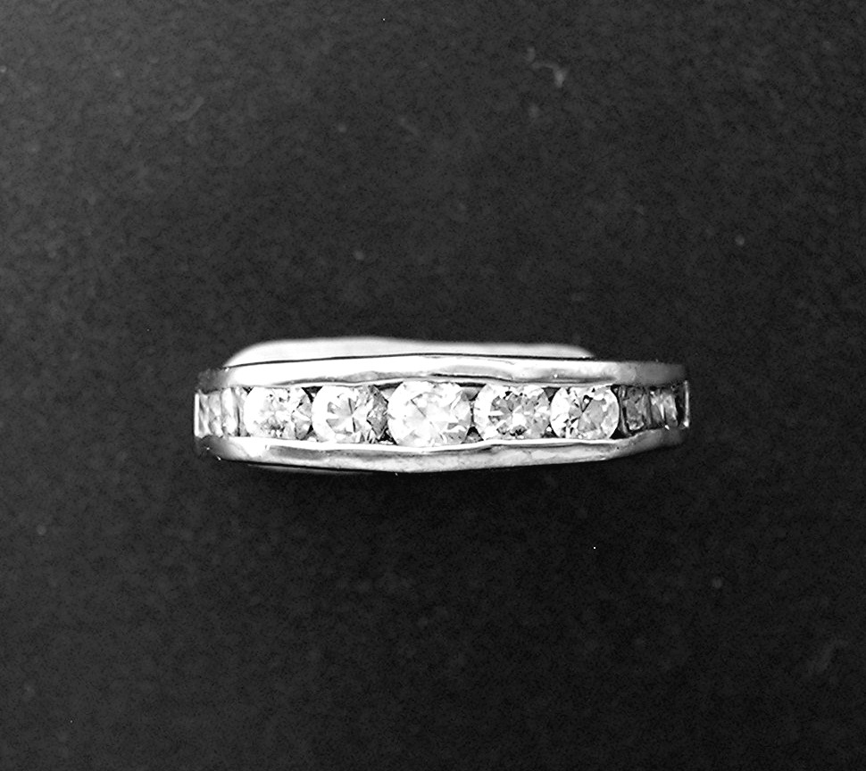 Silvertone Antique Look Ring With CZs . . . . . . . . .