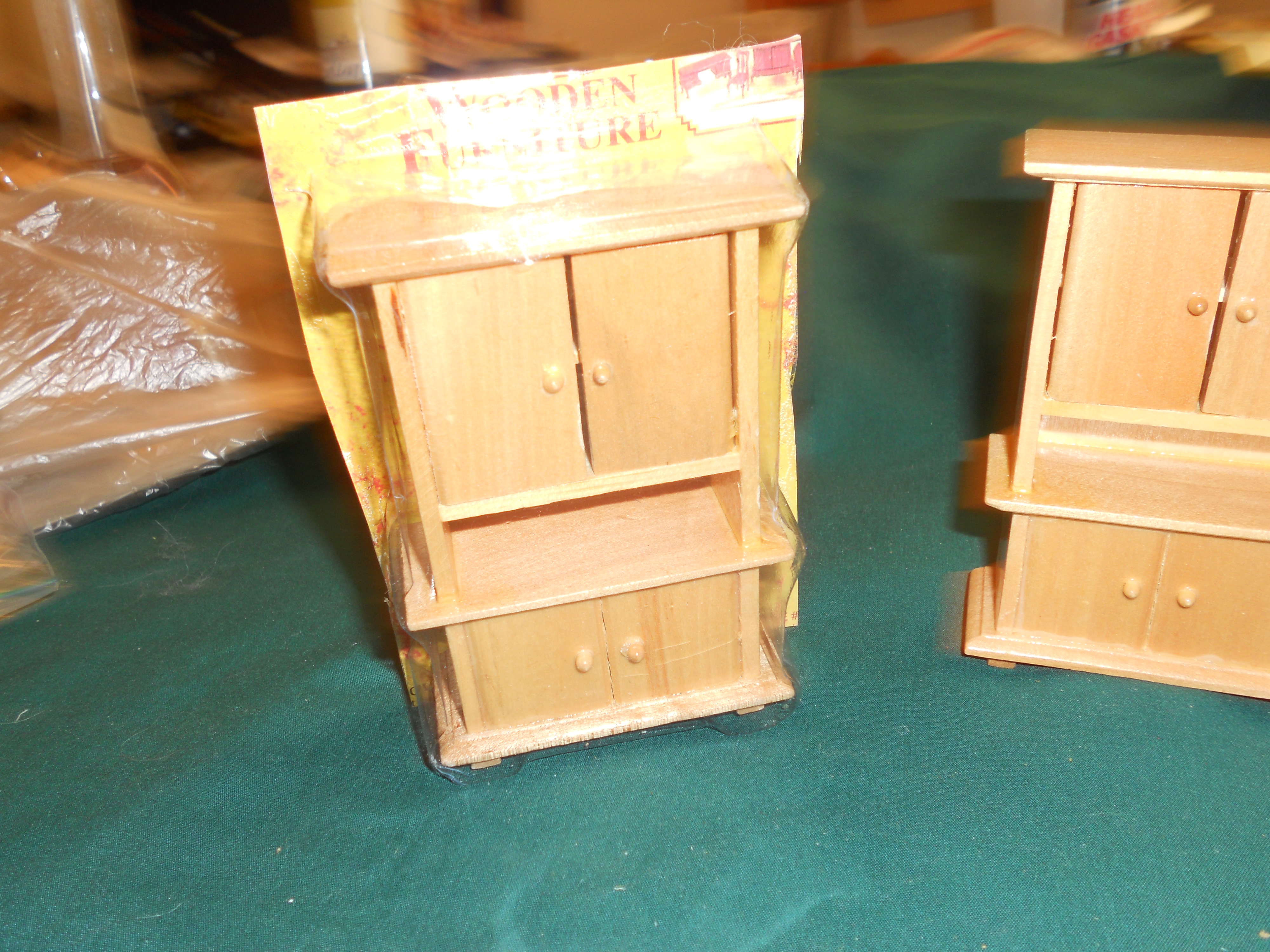 Dollhouse Furniture Wood Cupboard Pair