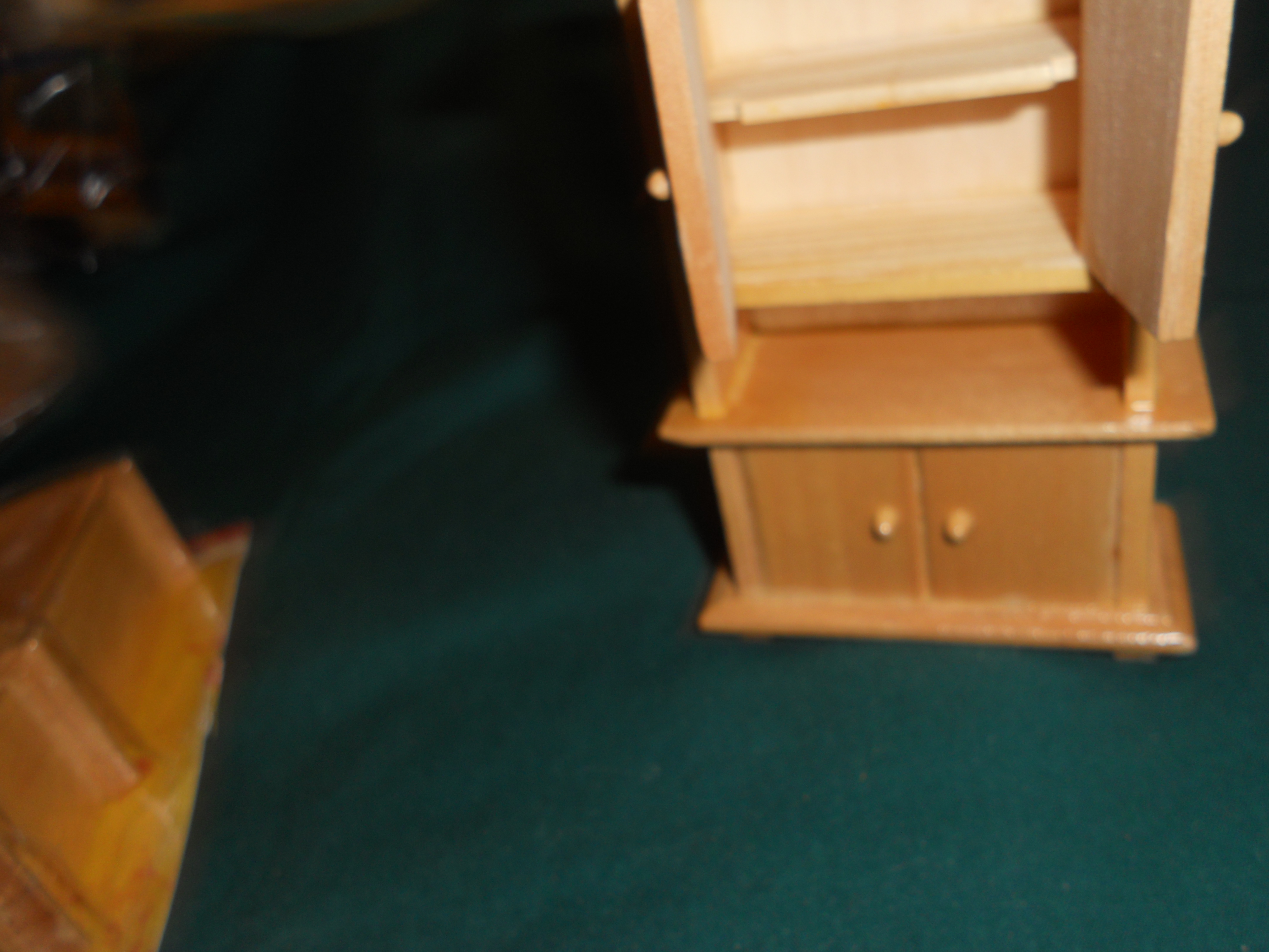Dollhouse Furniture Wood Cupboard Pair