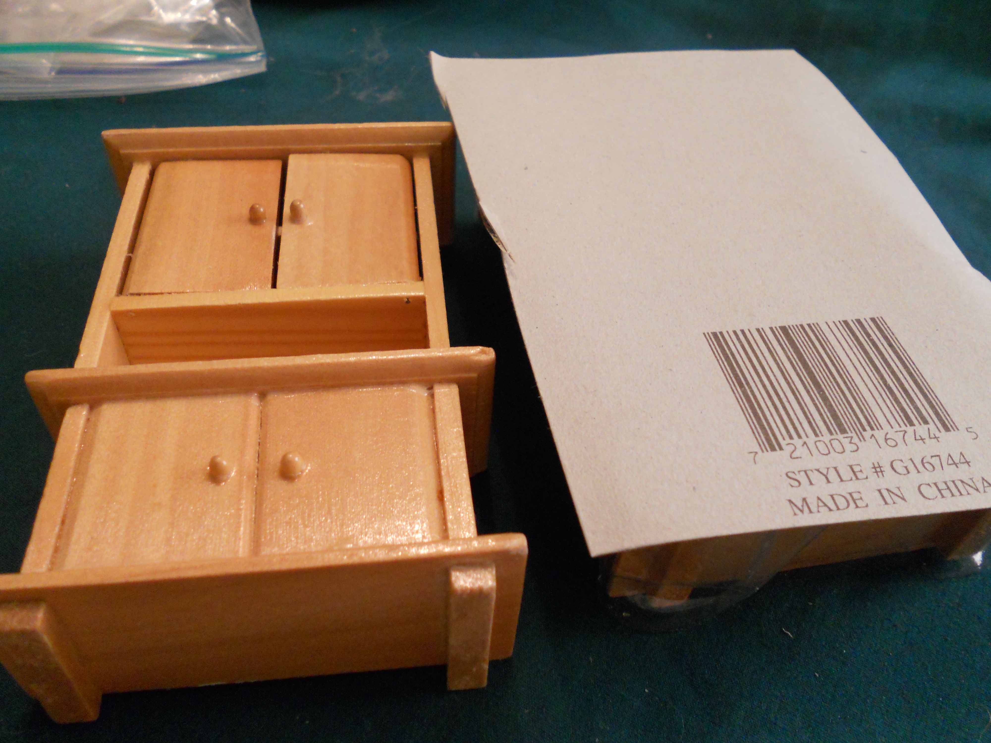Dollhouse Furniture Wood Cupboard Pair