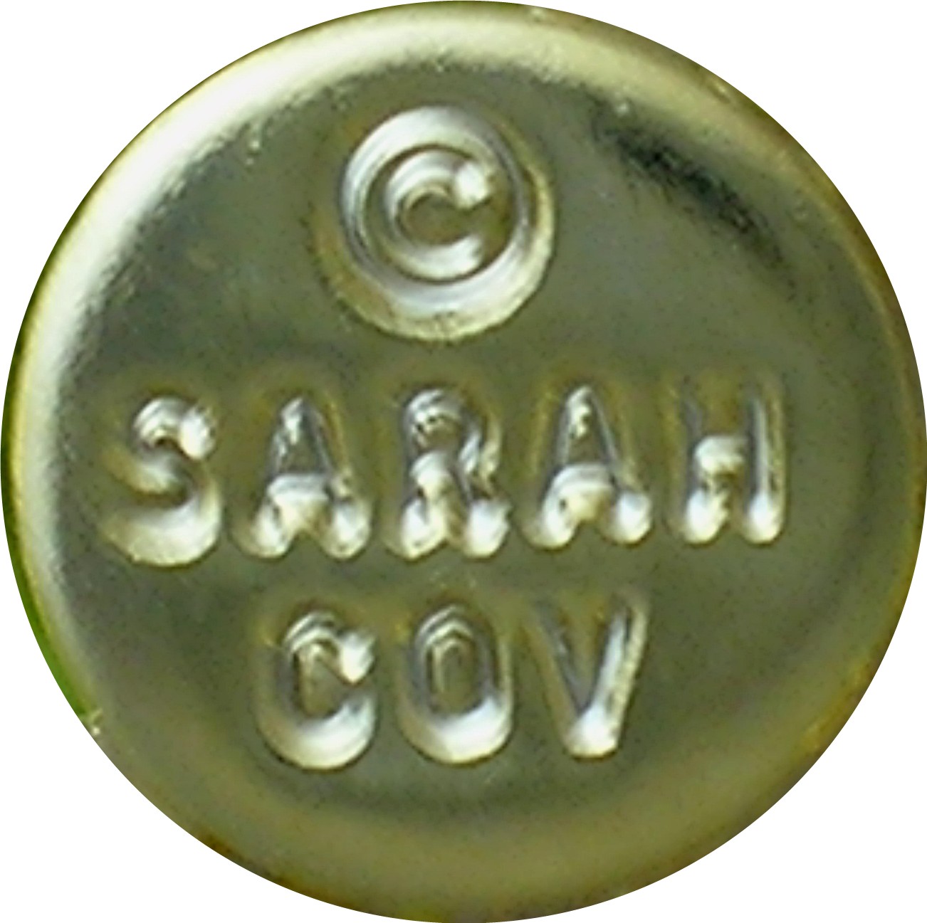 SARAH COV Gold Apple Green Crystal Brooch