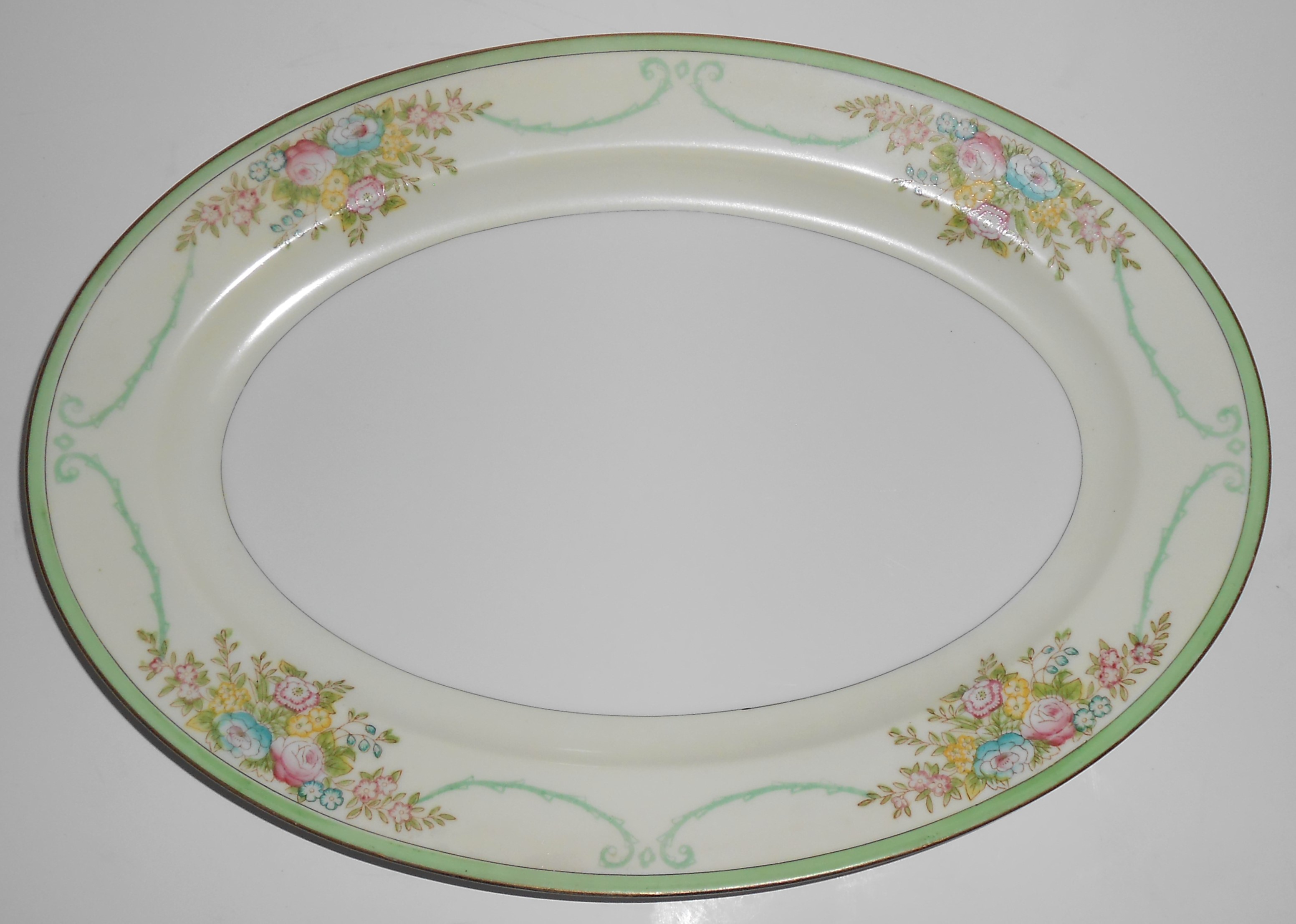Meito China Porcelain Japan Floral Gold Green Yellow Pl