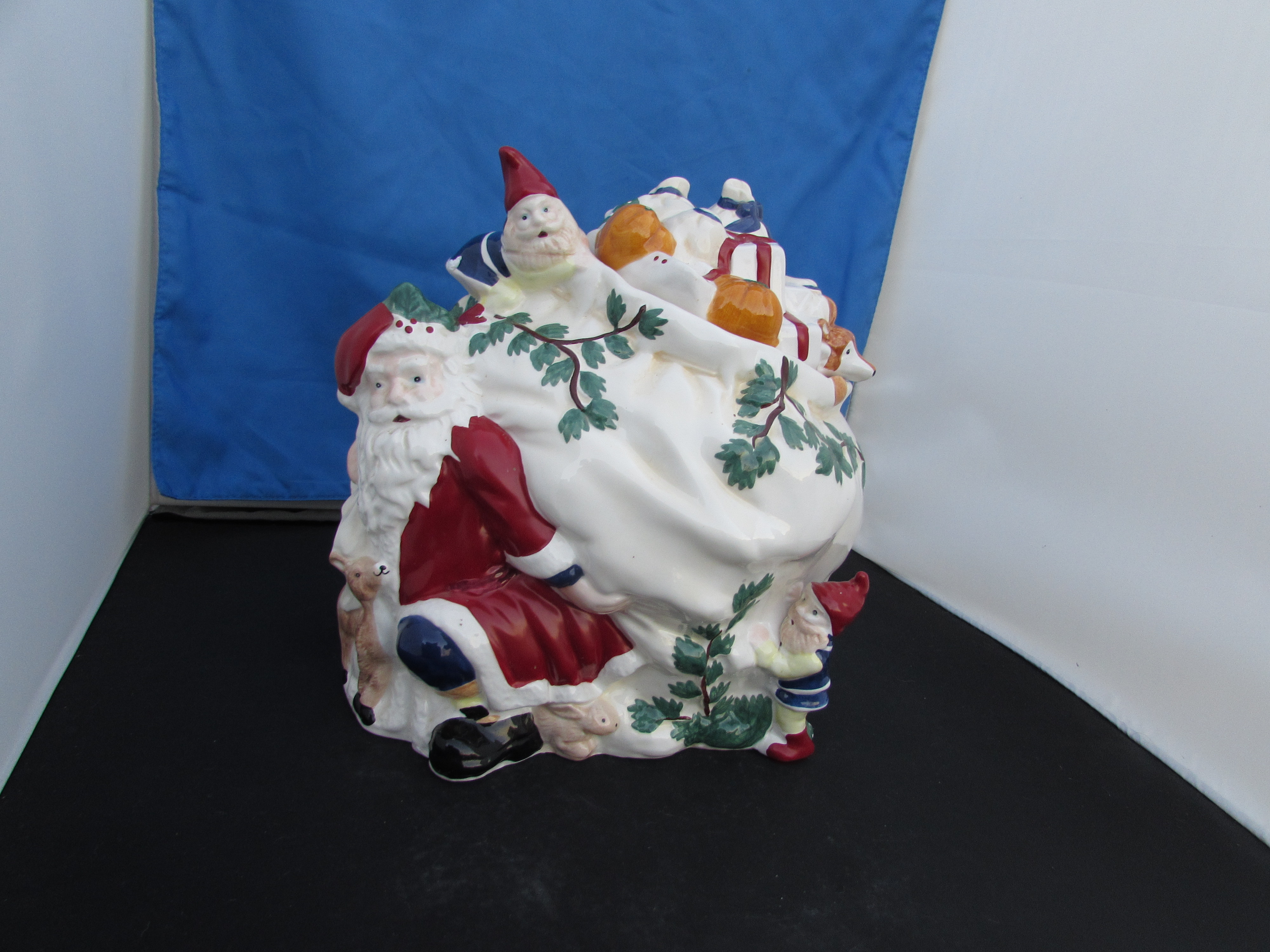 Santa with Sack Elf Pumpkin Cookie Jar House of Lloyd