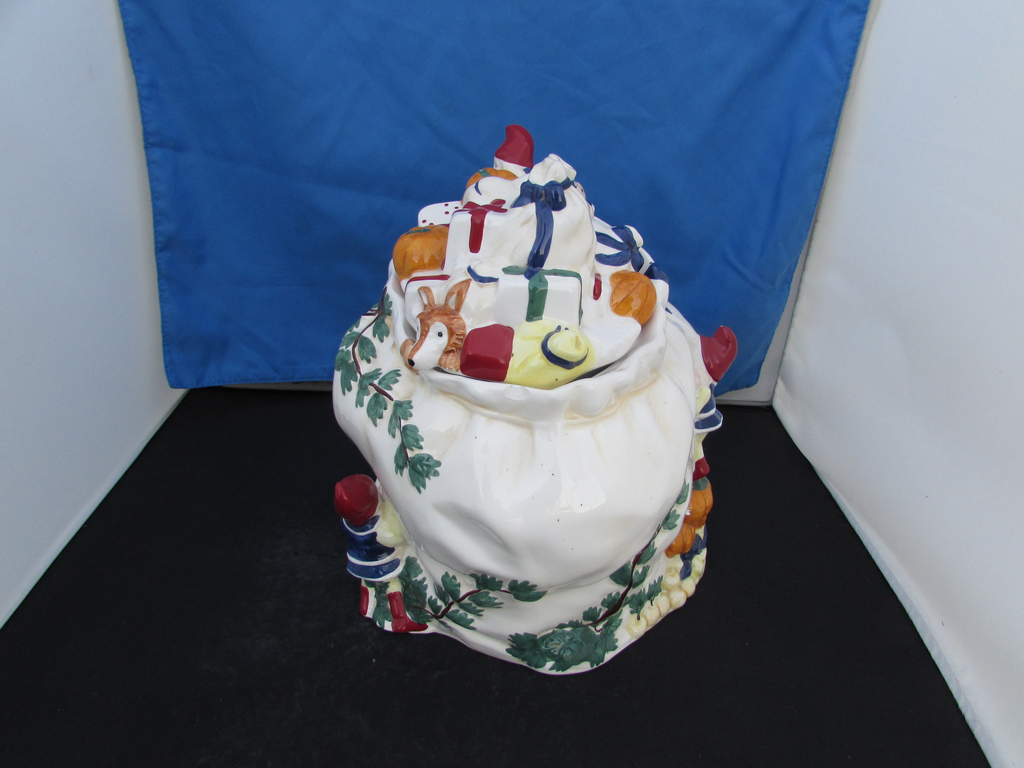 Santa with Sack Elf Pumpkin Cookie Jar House of Lloyd