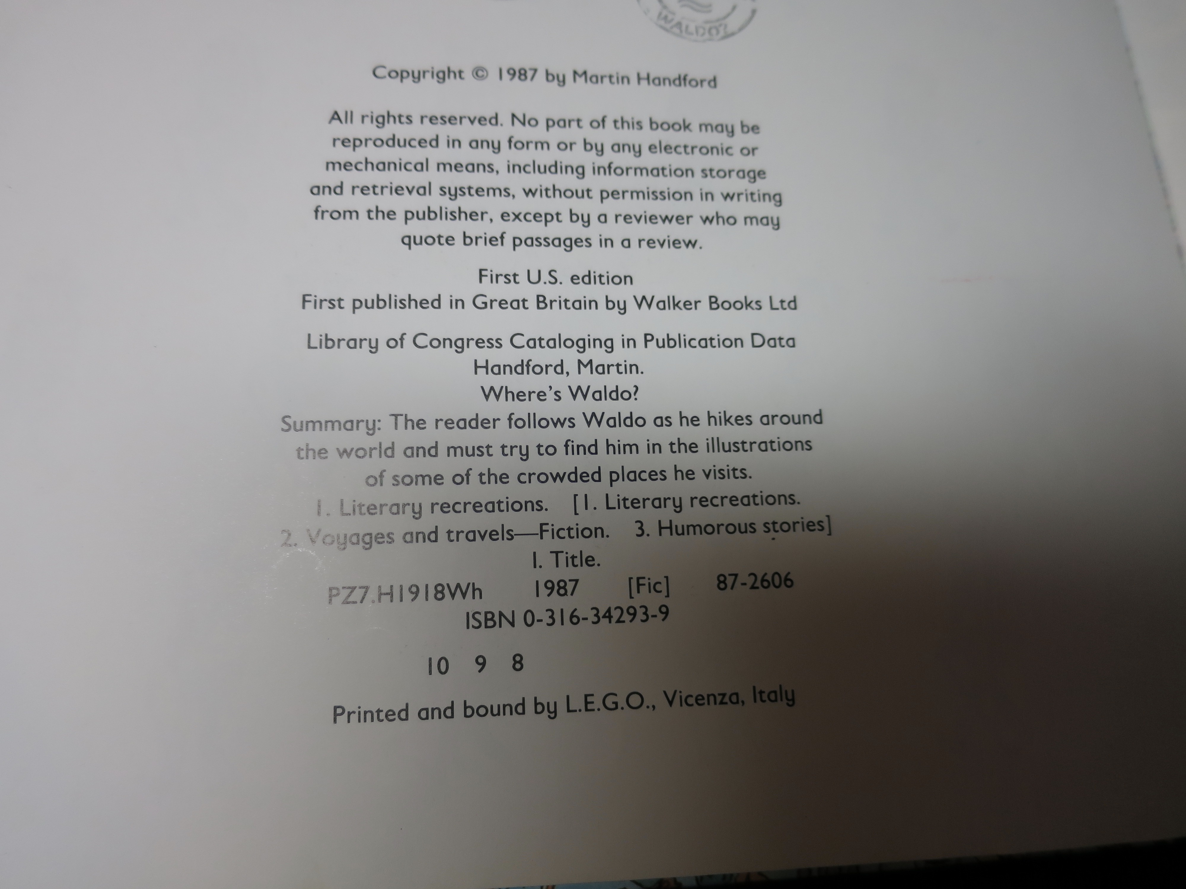Wheres Waldo? Martin Hanford 1st US Edition Banned Topless Pic