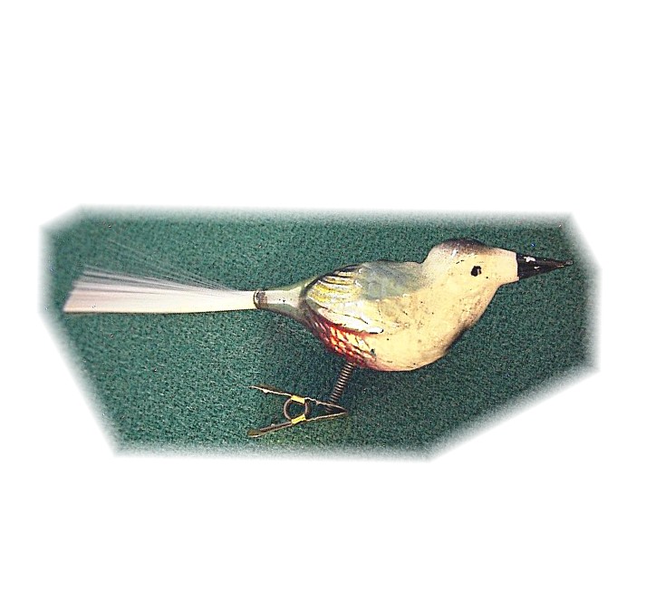 1930 Hand Blown German Glass Christmas Bird