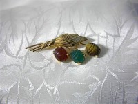 Signed Gold Filled BURT CASSELL Scarob Brooch