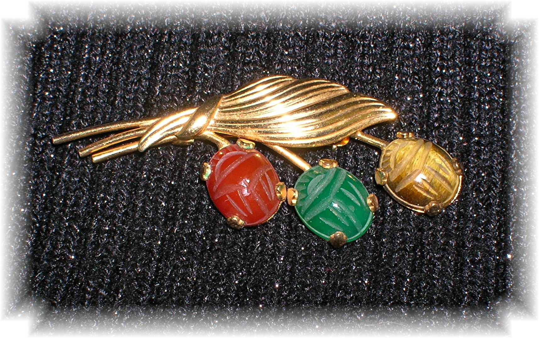 Signed Gold Filled BURT CASSELL Scarob Brooch