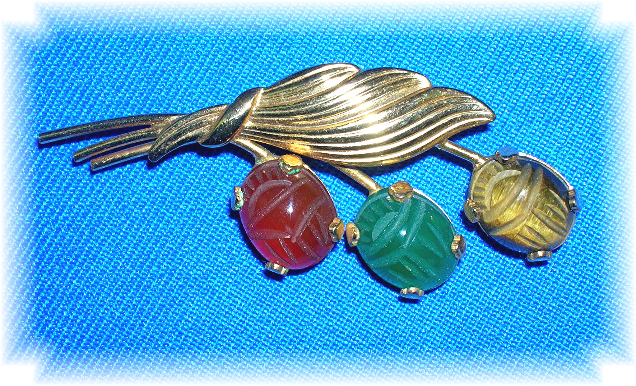 Signed Gold Filled BURT CASSELL Scarob Brooch