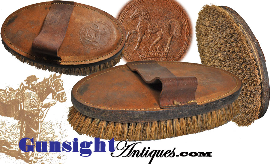 Civil War vintage equine decorated Grooming Brush