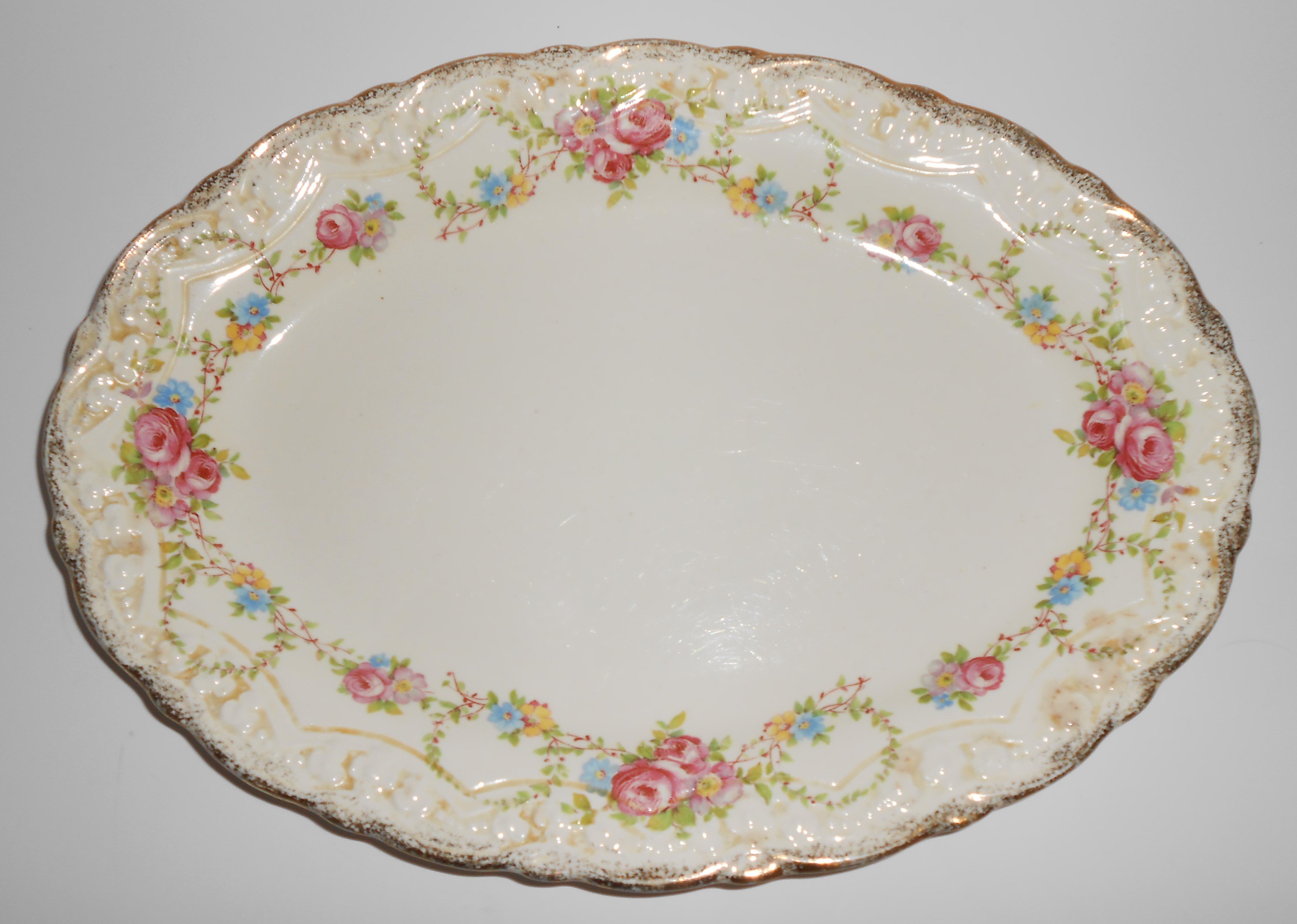 Poxon Vernon Pottery Floral w/Gold Platter - VERY RARE