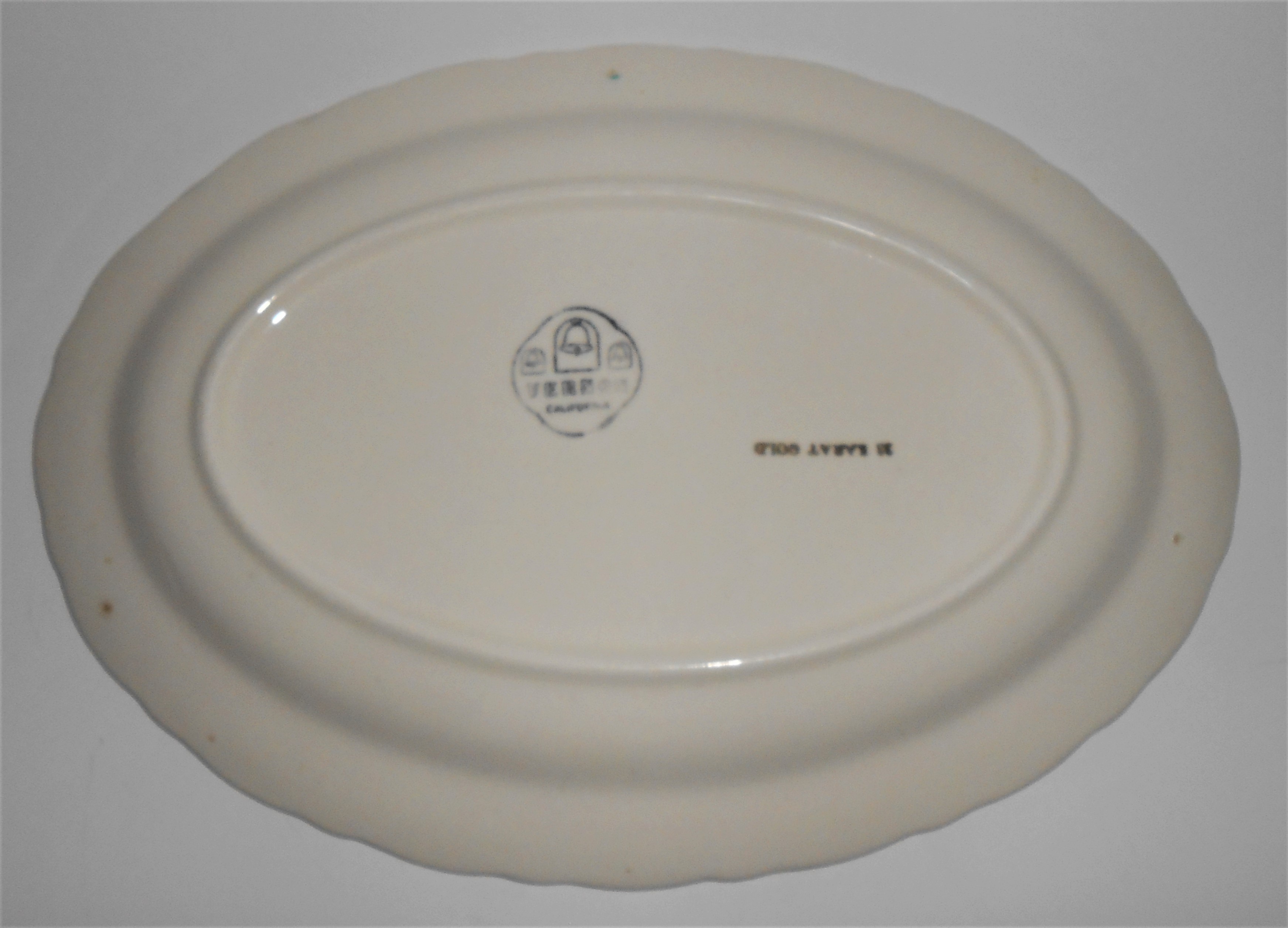 Poxon Vernon Pottery Floral w/Gold Platter - VERY RARE
