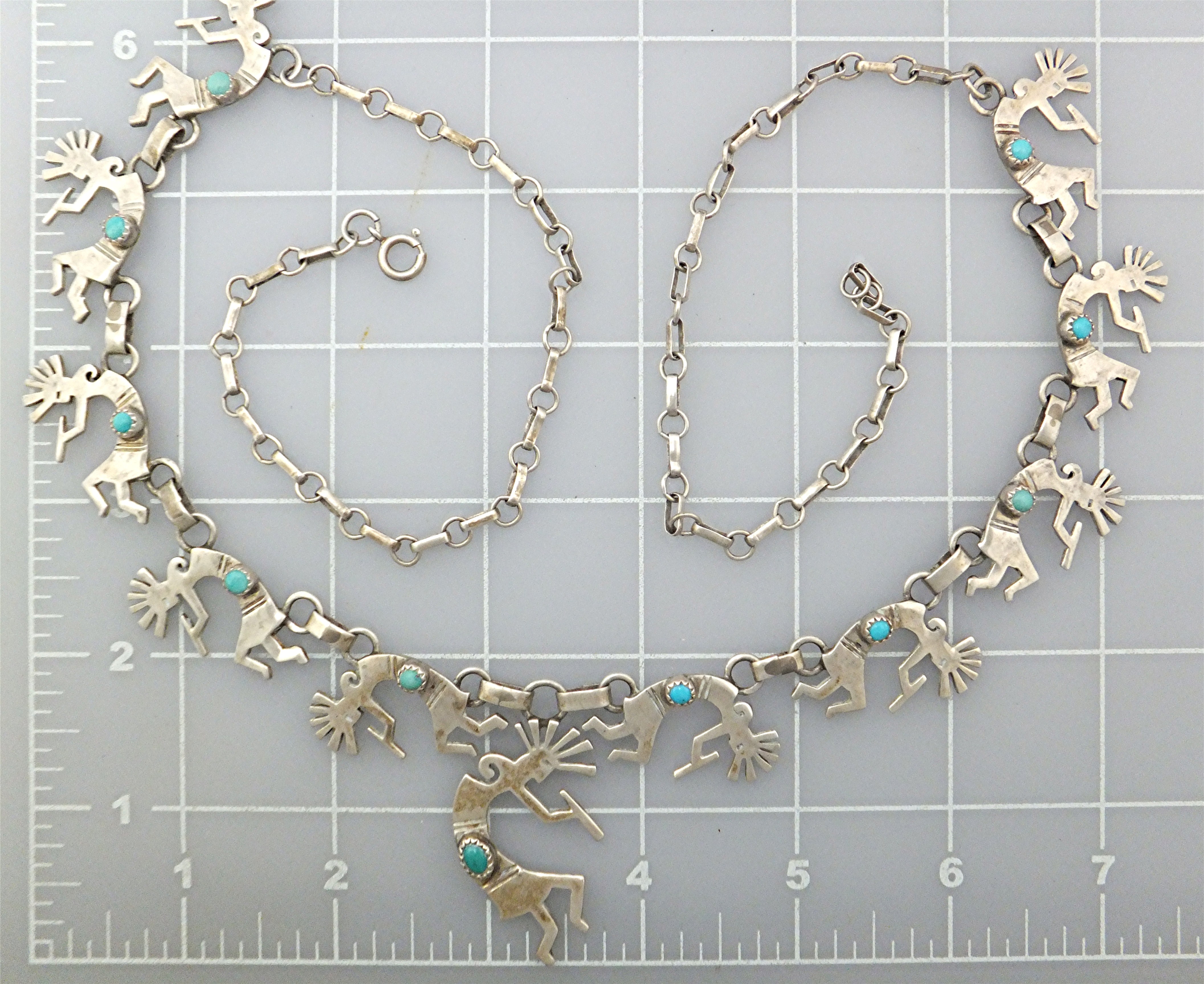 Necklace Strling Silver Turquoise Kokopelli American In