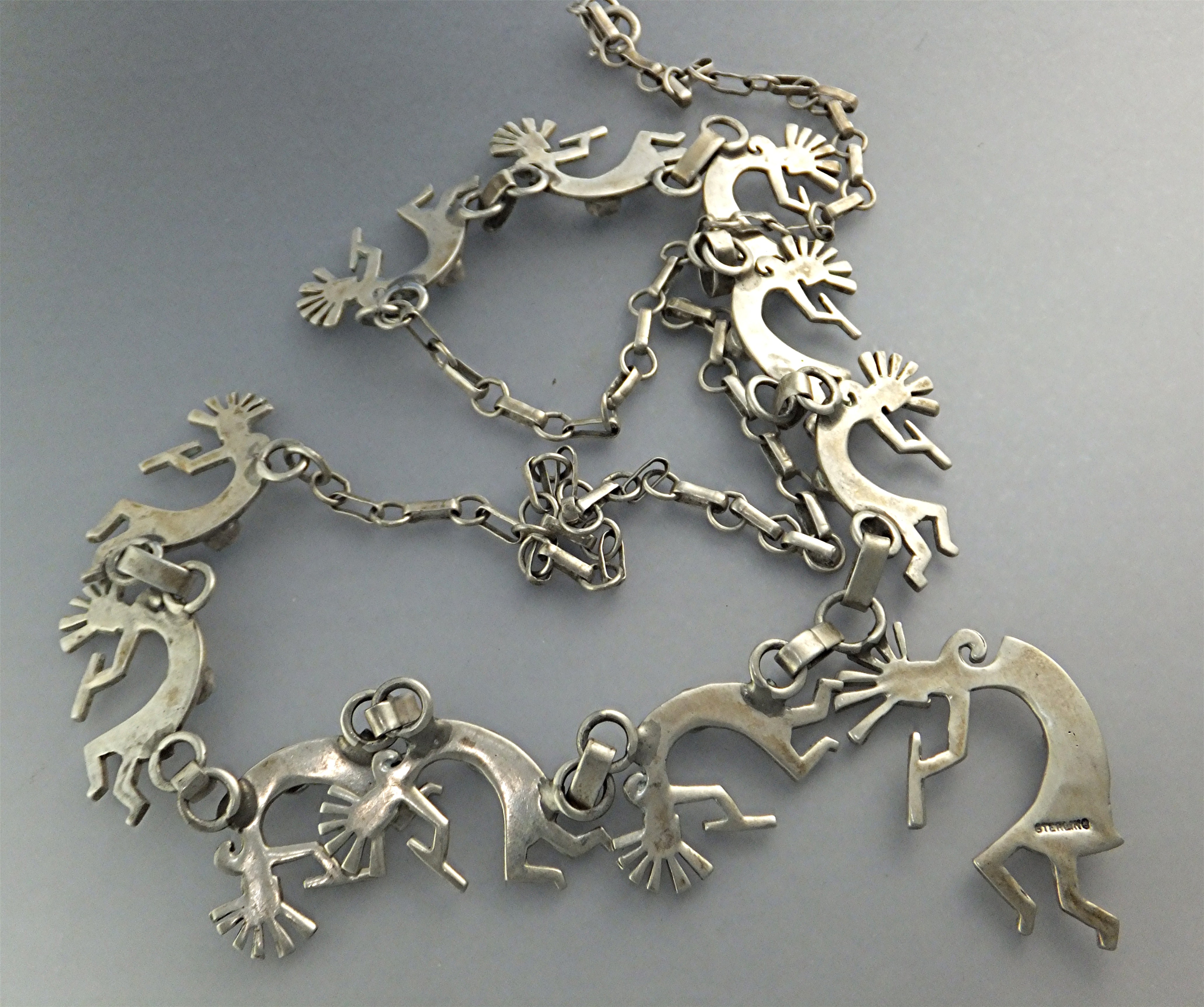 Necklace Strling Silver Turquoise Kokopelli American In