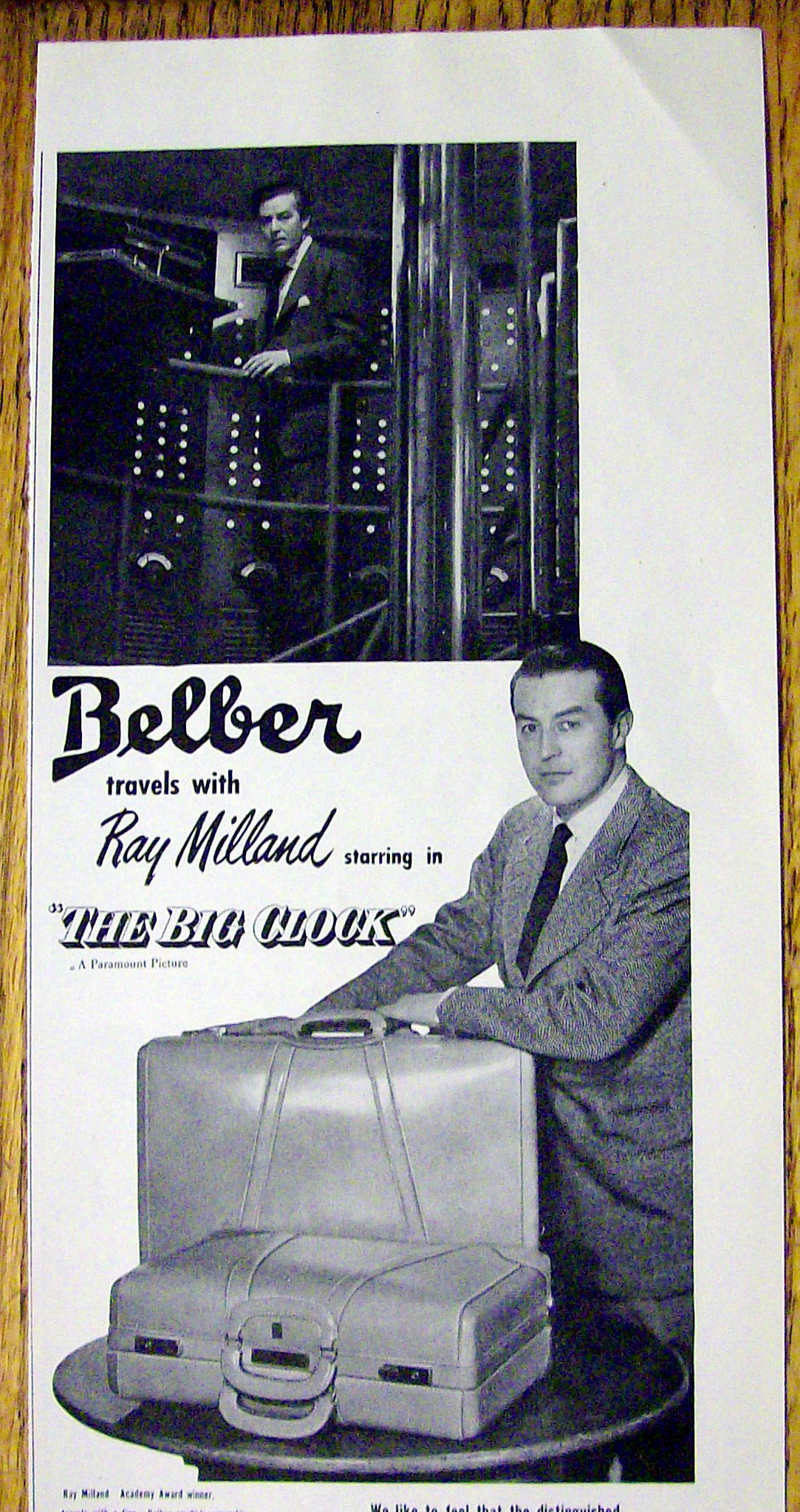 1948 Belber Luggage with Ray Milland (The Big Clock)
