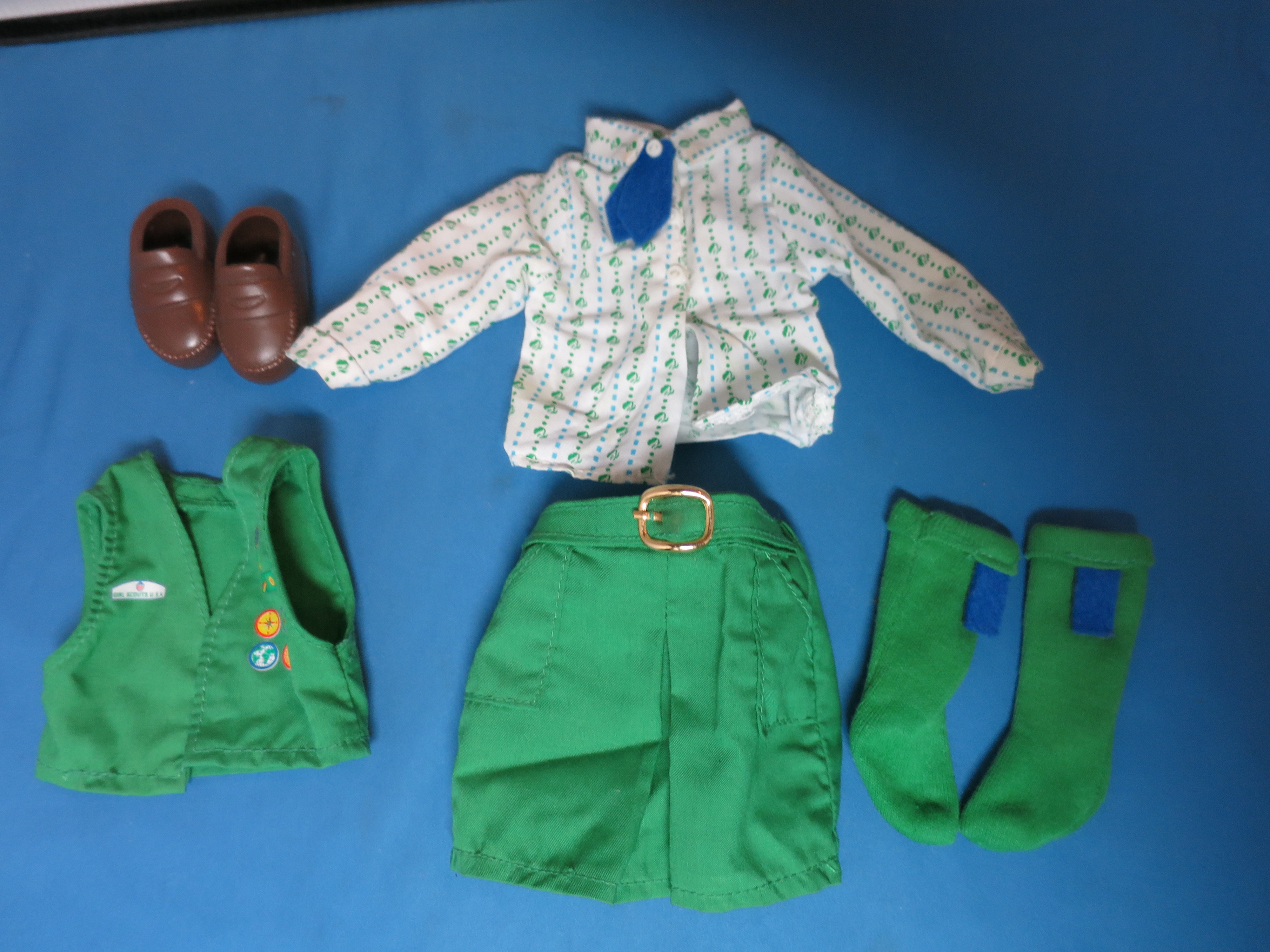Vintage Avon Girl Scout Doll shirt vest skirt stockings shoes