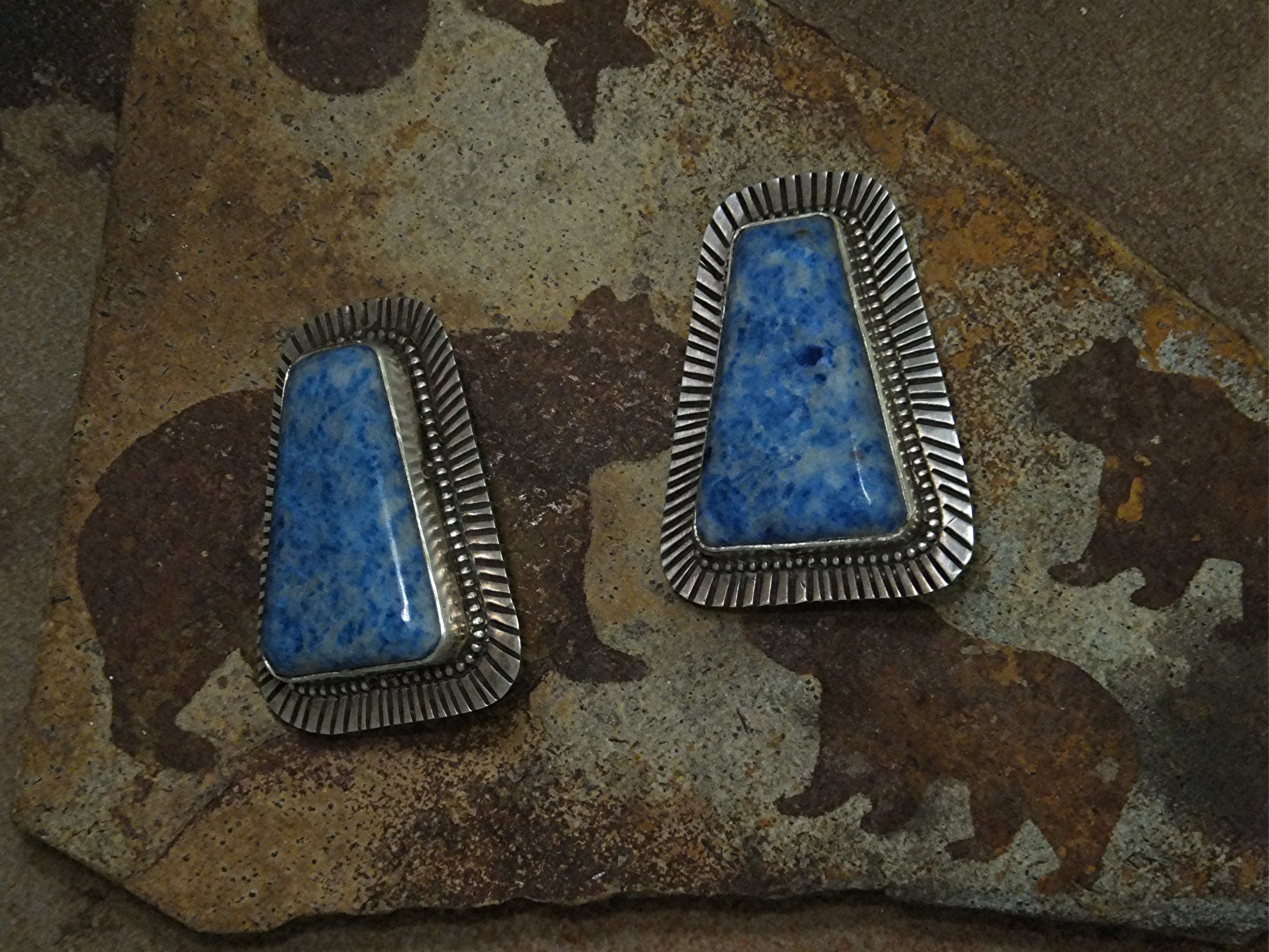David Troutman Sterling Silver Denhim Lapis Earrings