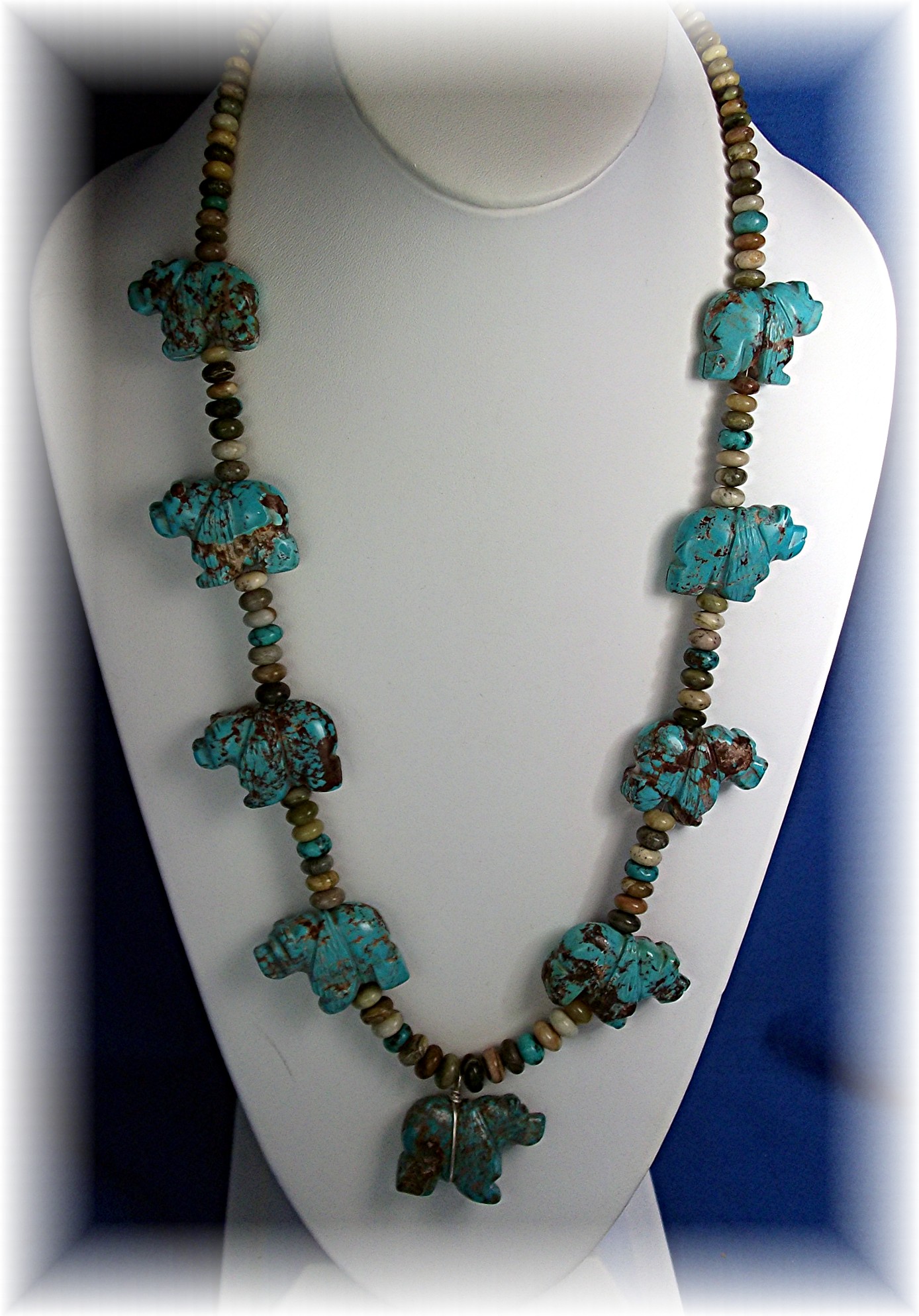 Native American Hand Carved Turquoise Stacey Turpen