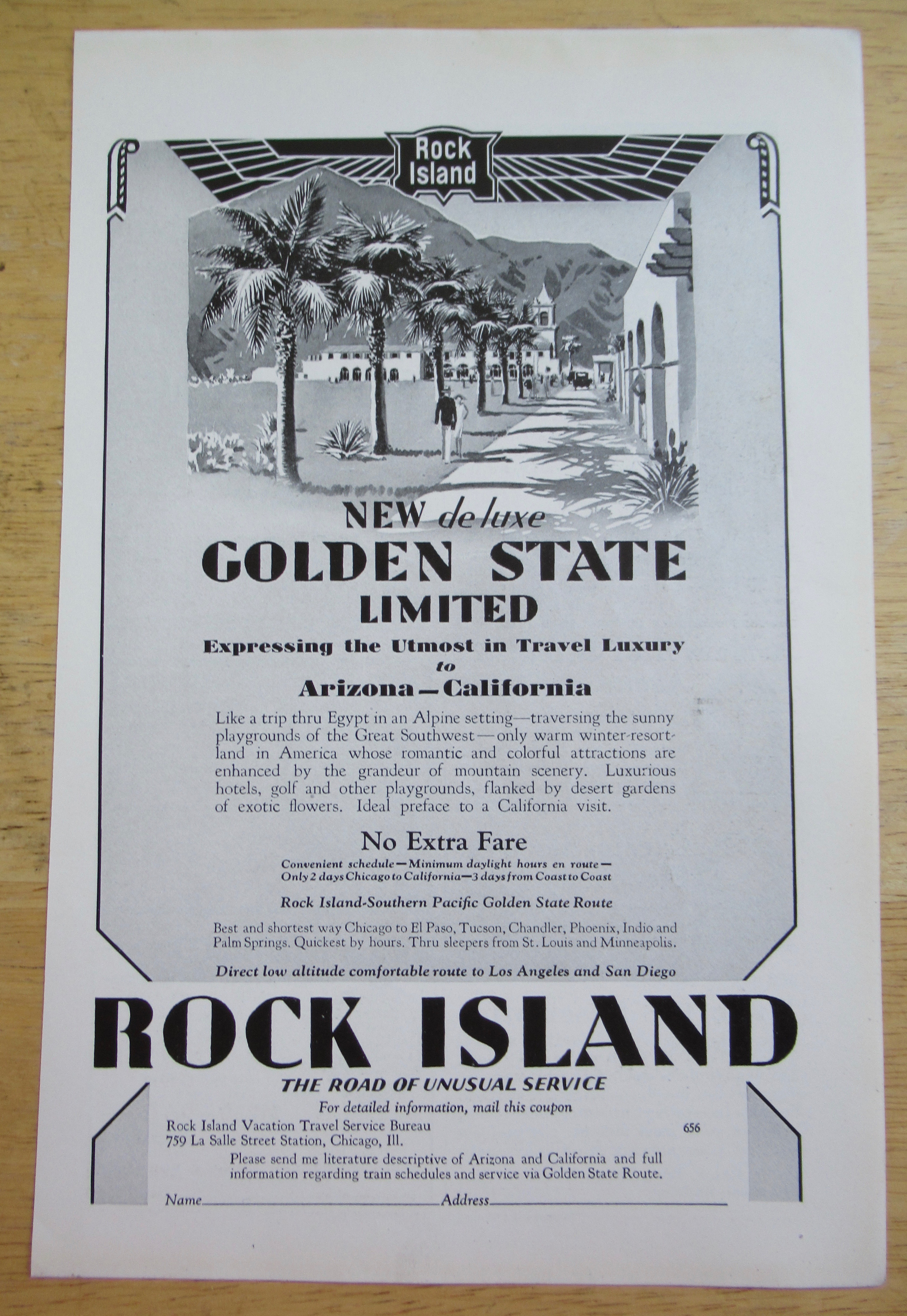 1929 Rock Island with New Deluxe Golden State Limited
