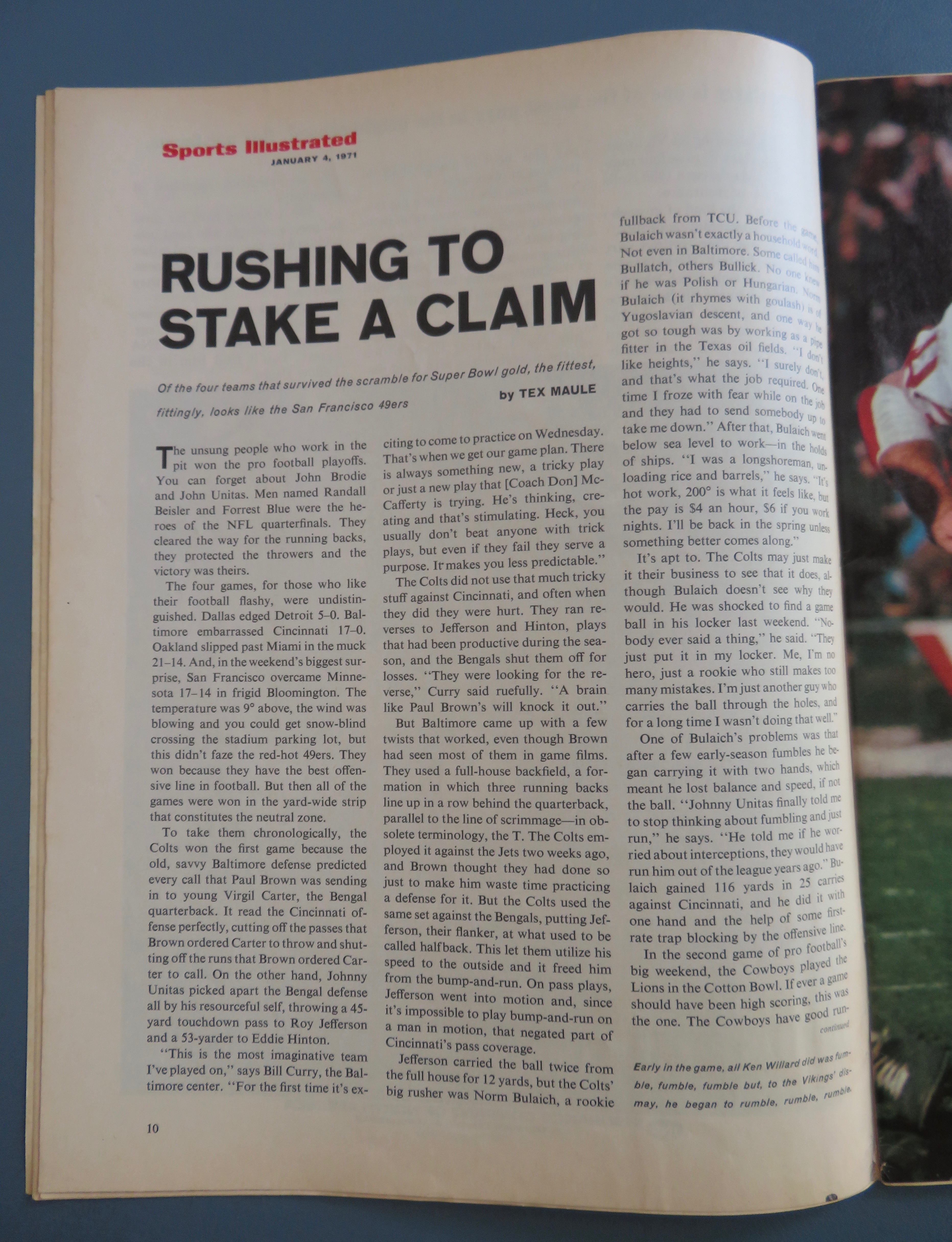 Sports Illustrated Magazine January 4, 1971 John Roche