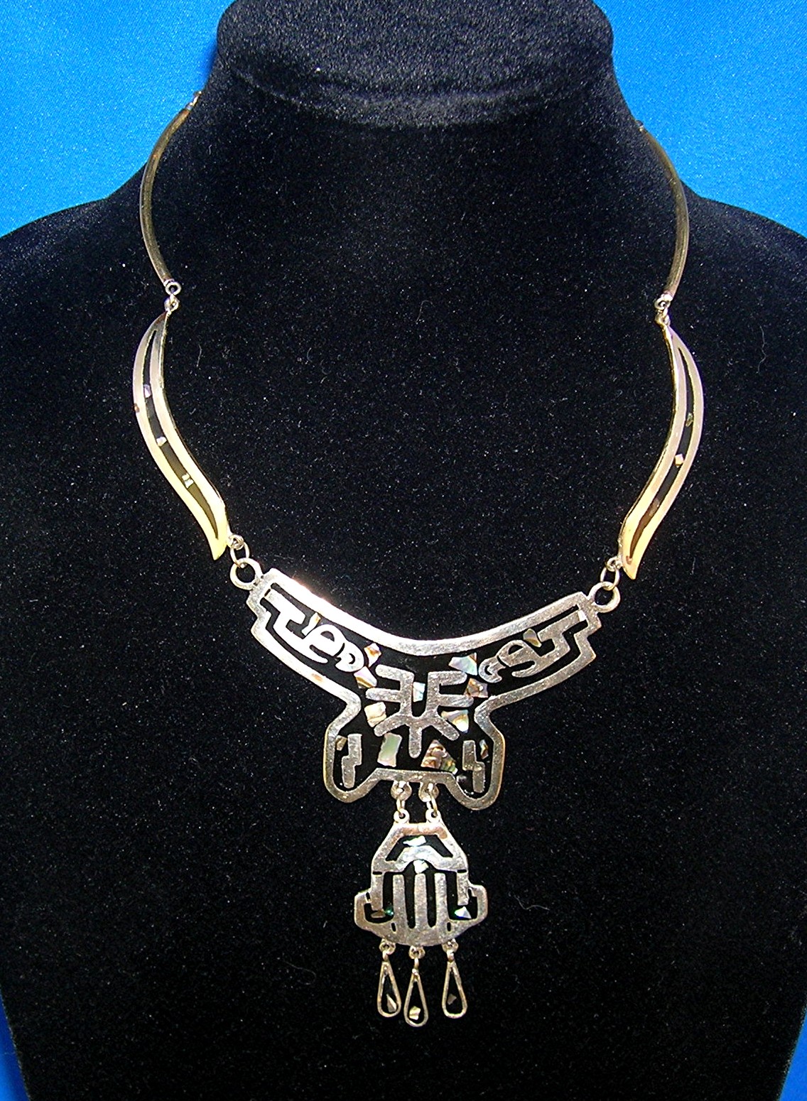 Mexican Silver and Abalone Necklace