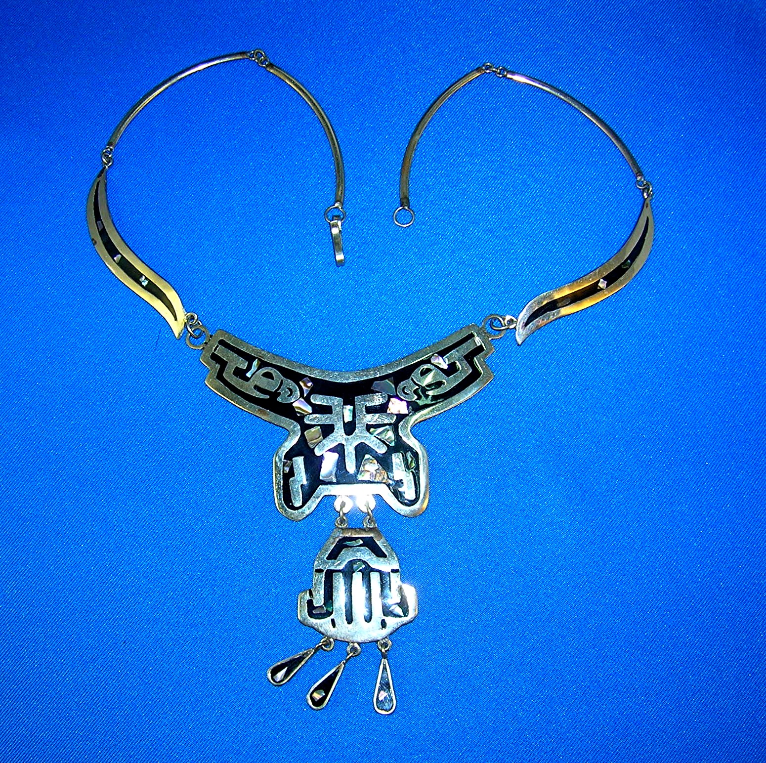 Mexican Silver and Abalone Necklace