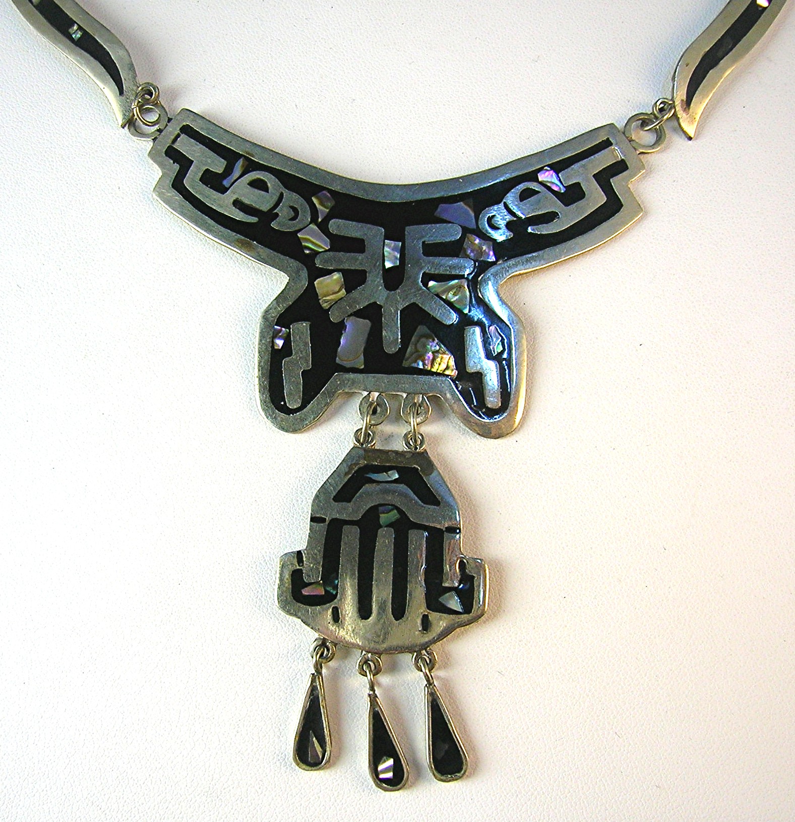 Mexican Silver and Abalone Necklace