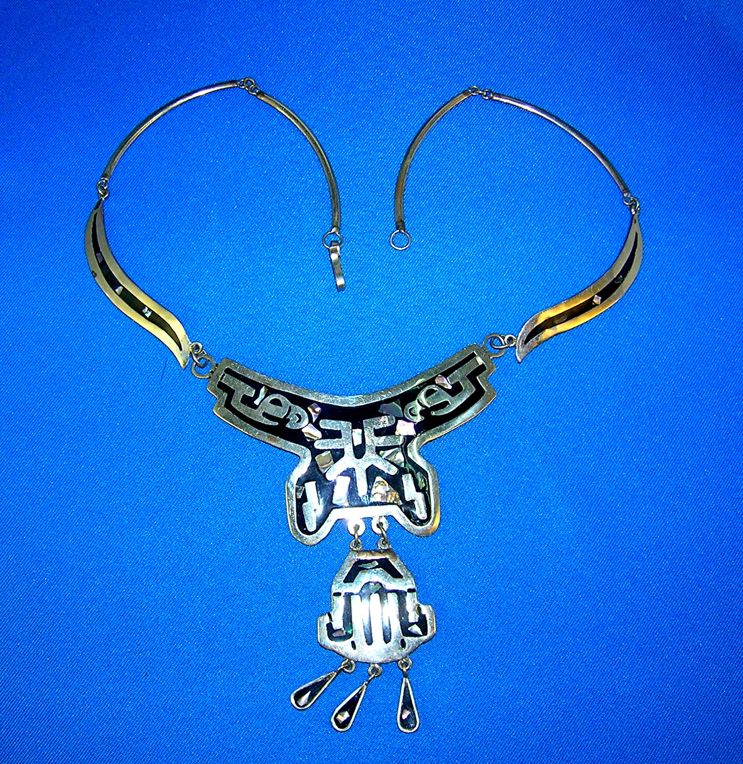 Mexican Silver and Abalone Necklace