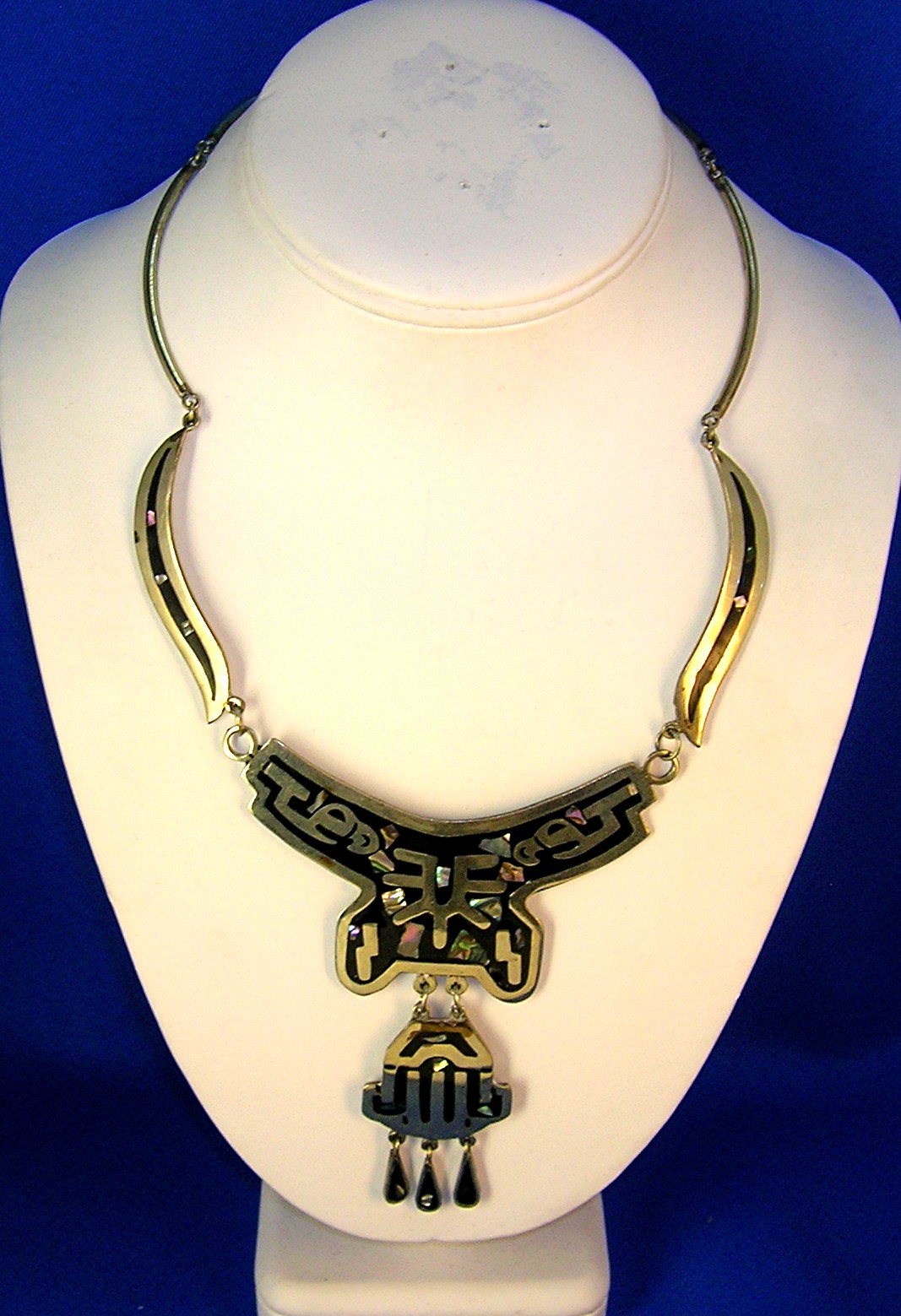 Mexican Silver and Abalone Necklace