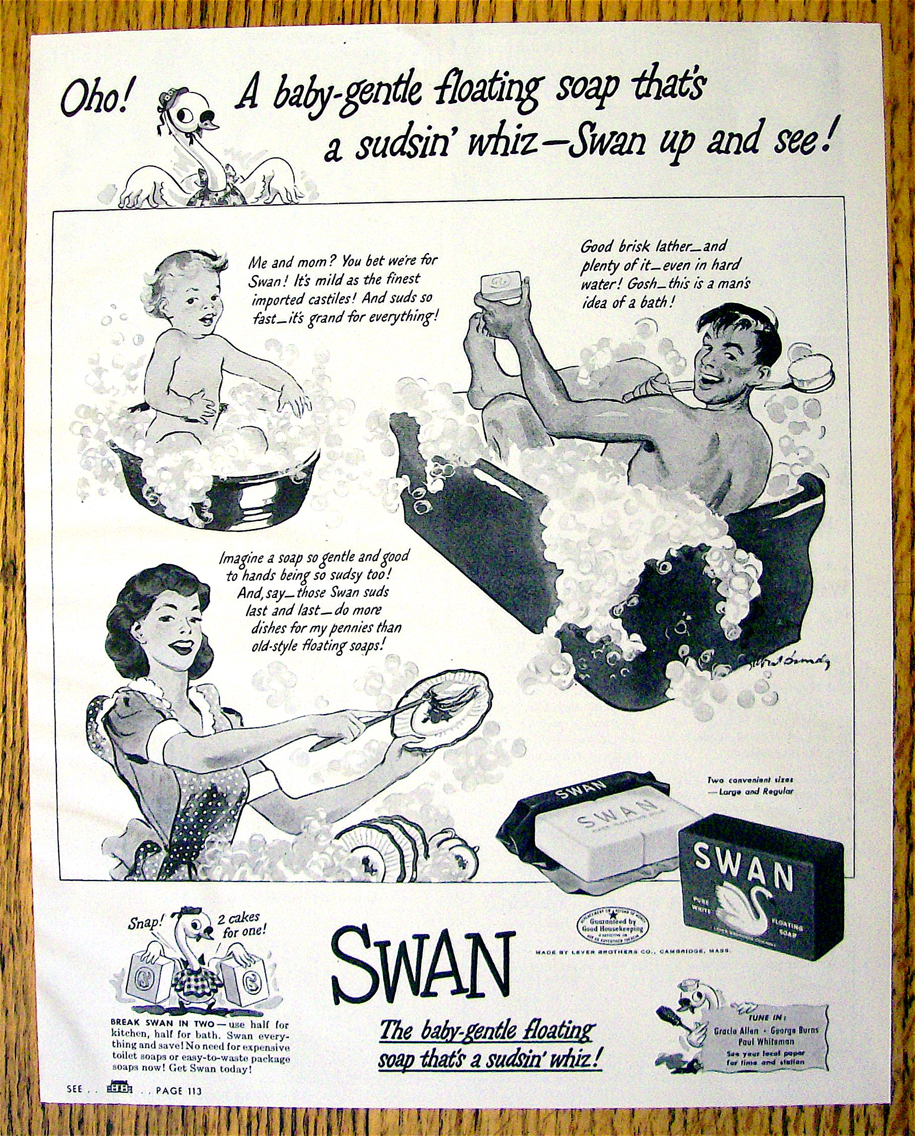1942 Swan Soap with How Many Ways A Family Uses Soap