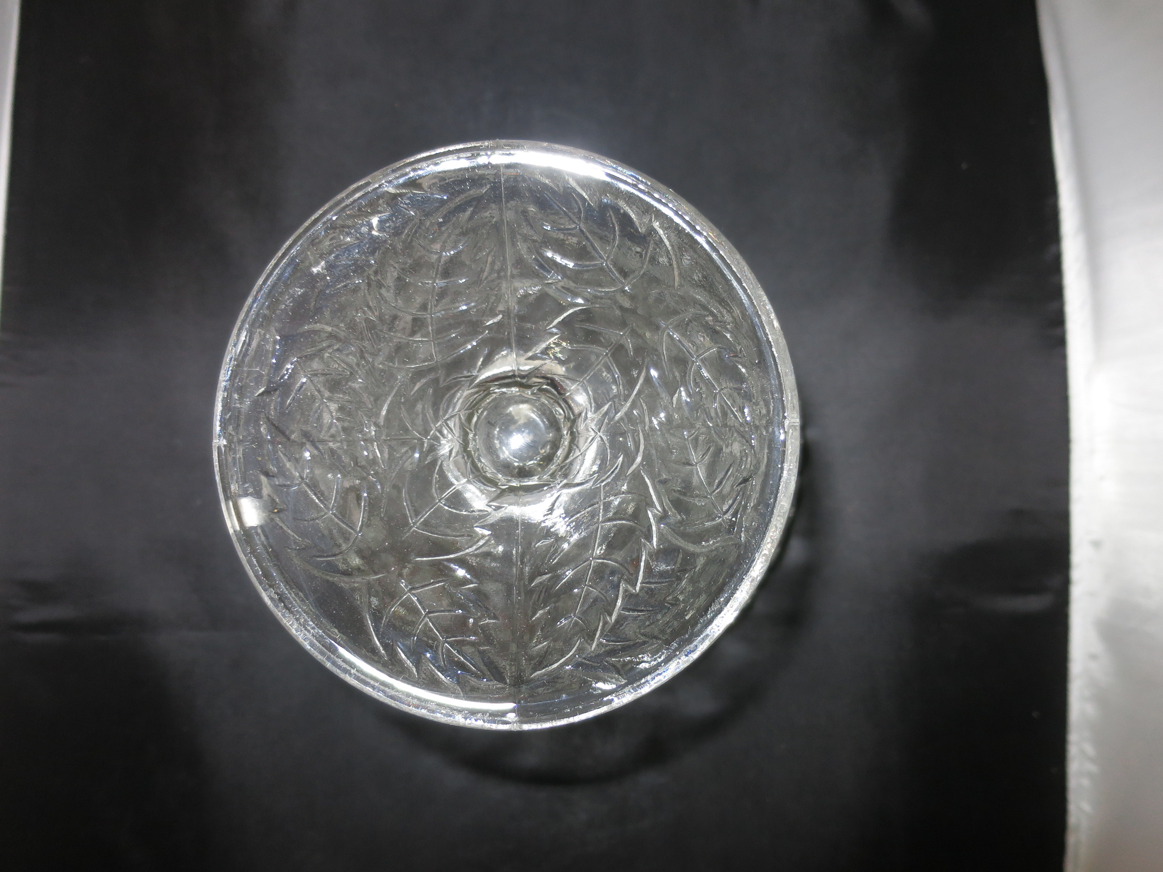 Vintage Crystal Strawberry Footed Compote Beautiful pressed
