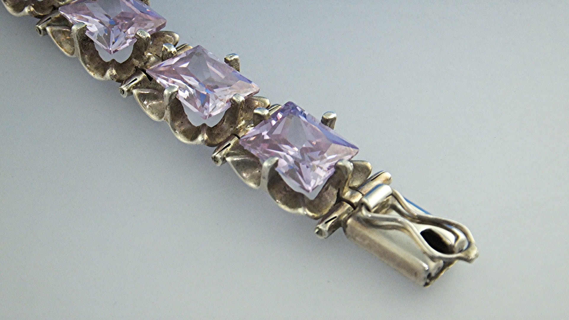 Bracelet Sterling Silver Lavender CZ Mexico