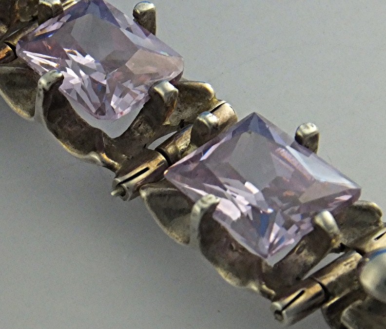 Bracelet Sterling Silver Lavender CZ Mexico