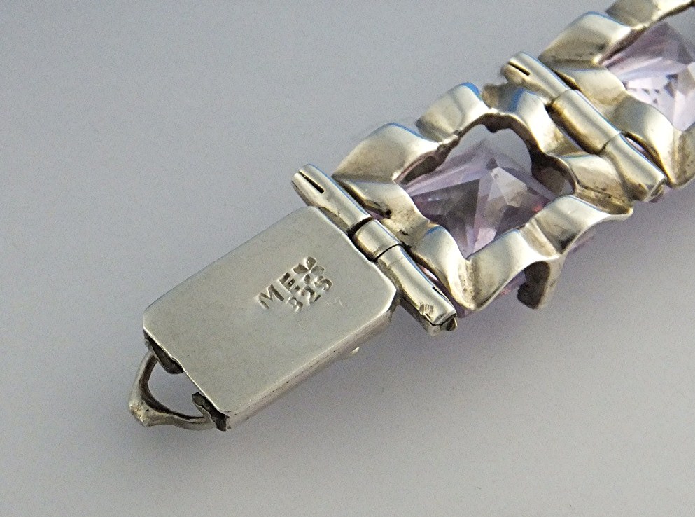 Bracelet Sterling Silver Lavender CZ Mexico